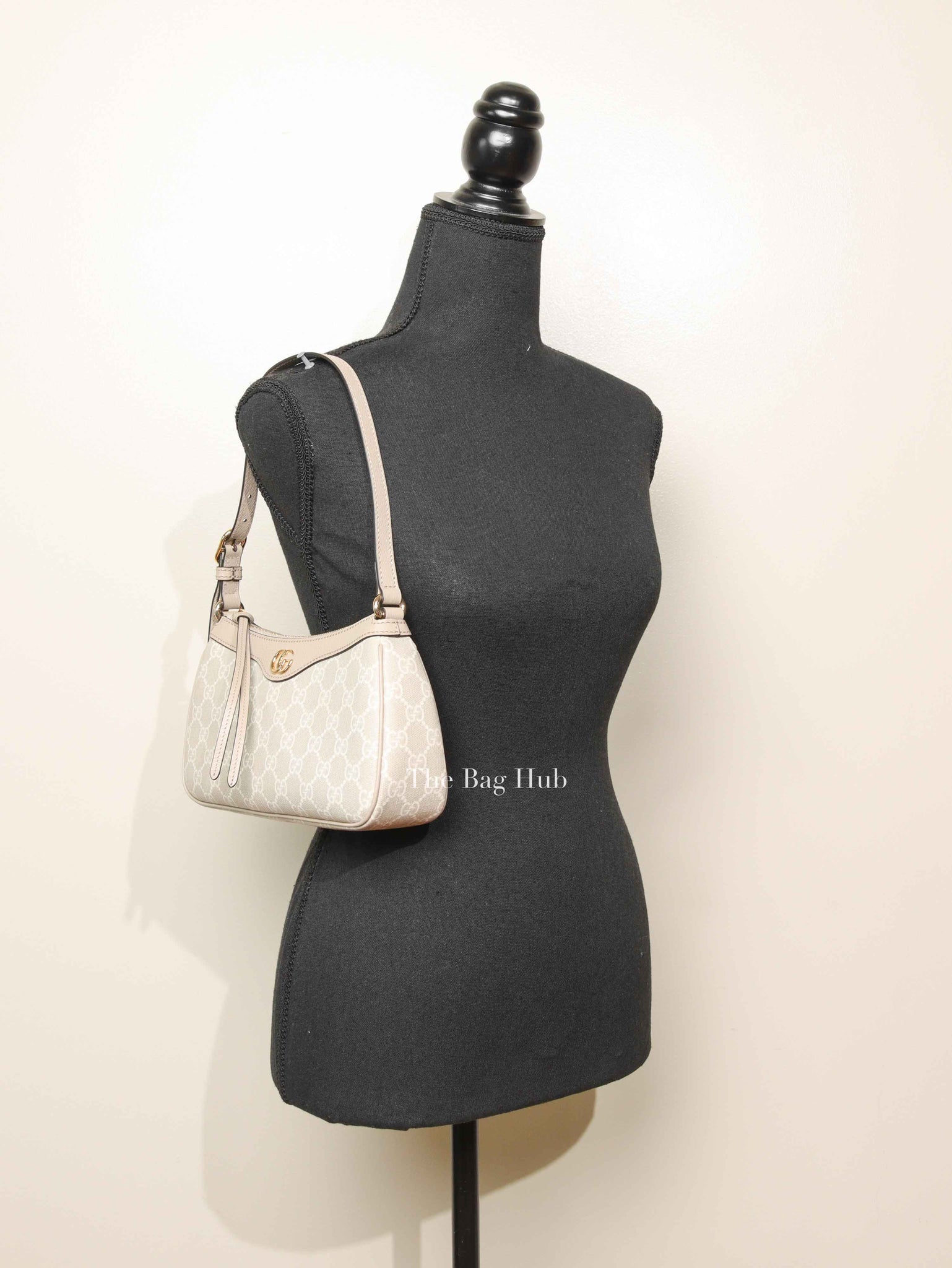 Gucci Beige/White GG Supreme Canvas Ophidia Small Shoulder Bag