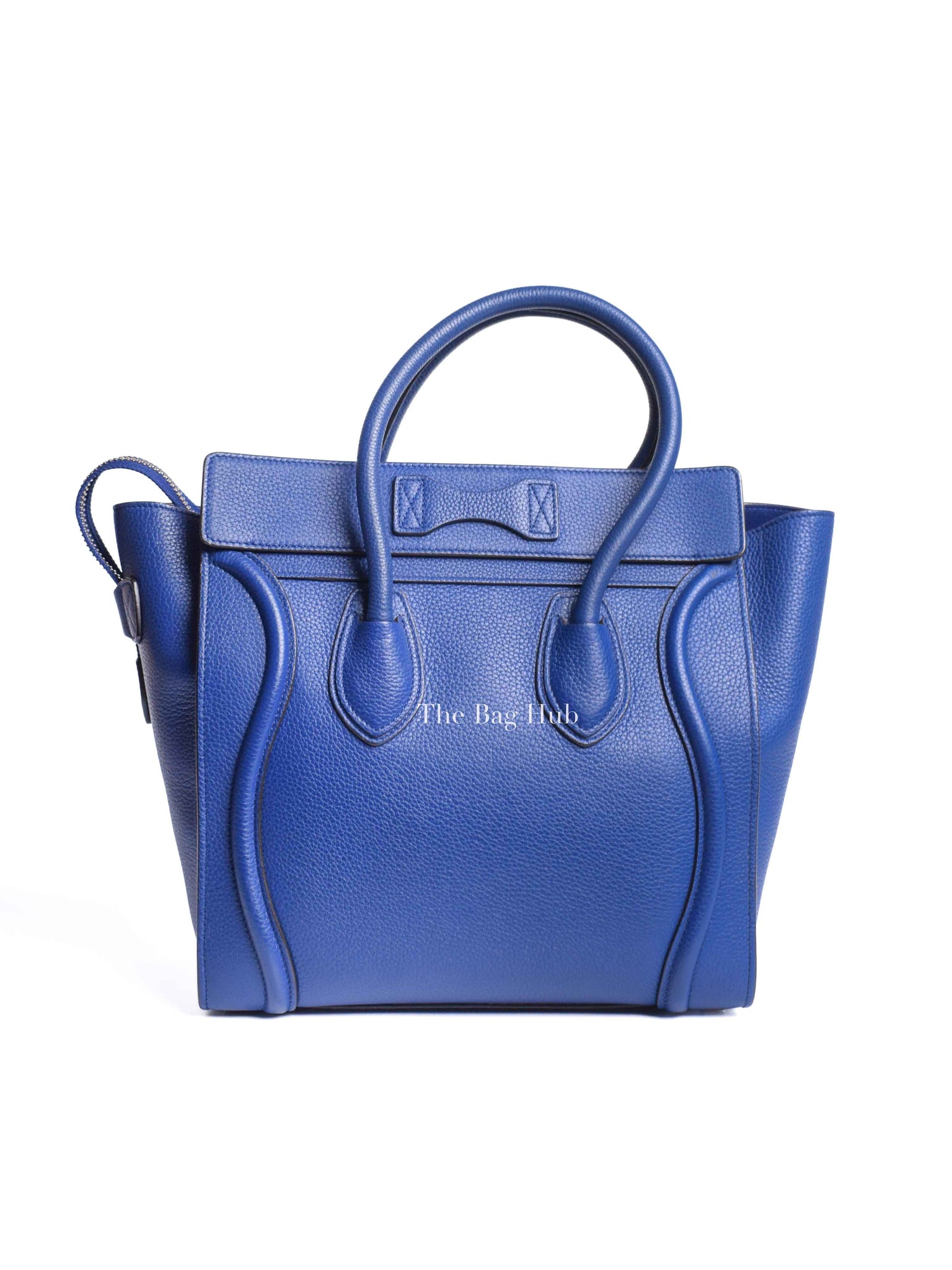 Celine Blue Leather Micro Luggage Tote Bag