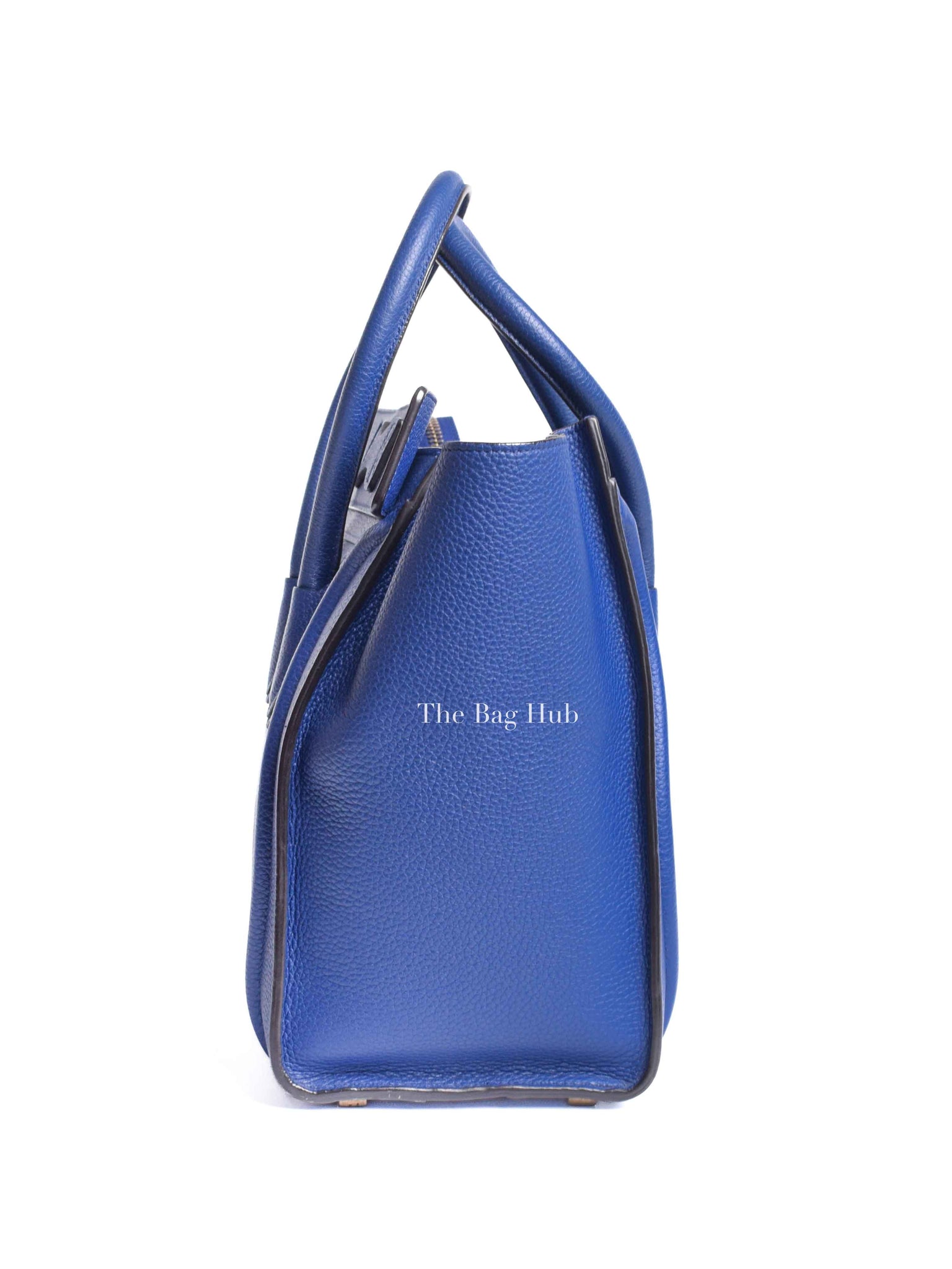 Celine Blue Leather Micro Luggage Tote Bag