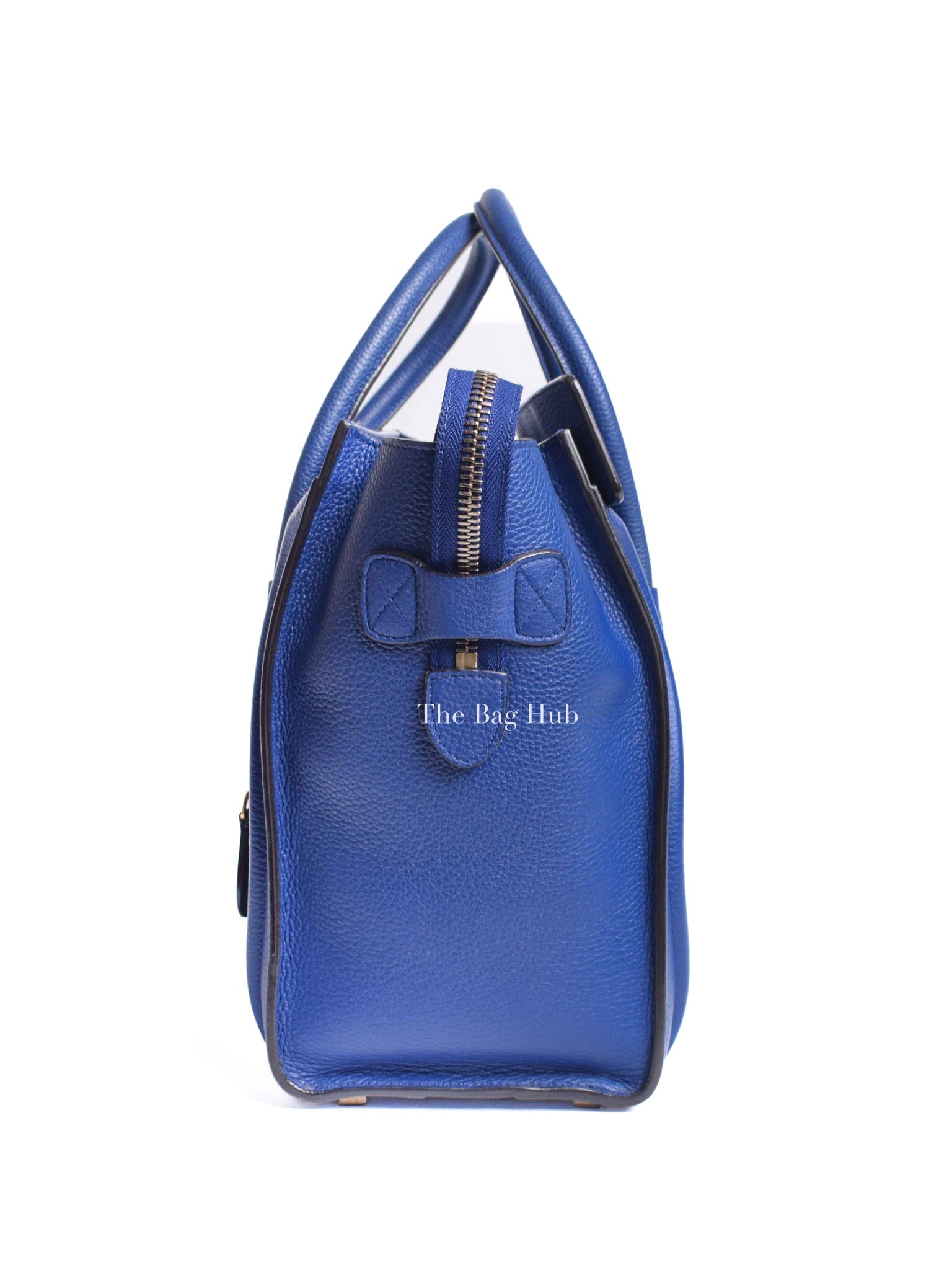 Celine Blue Leather Micro Luggage Tote Bag
