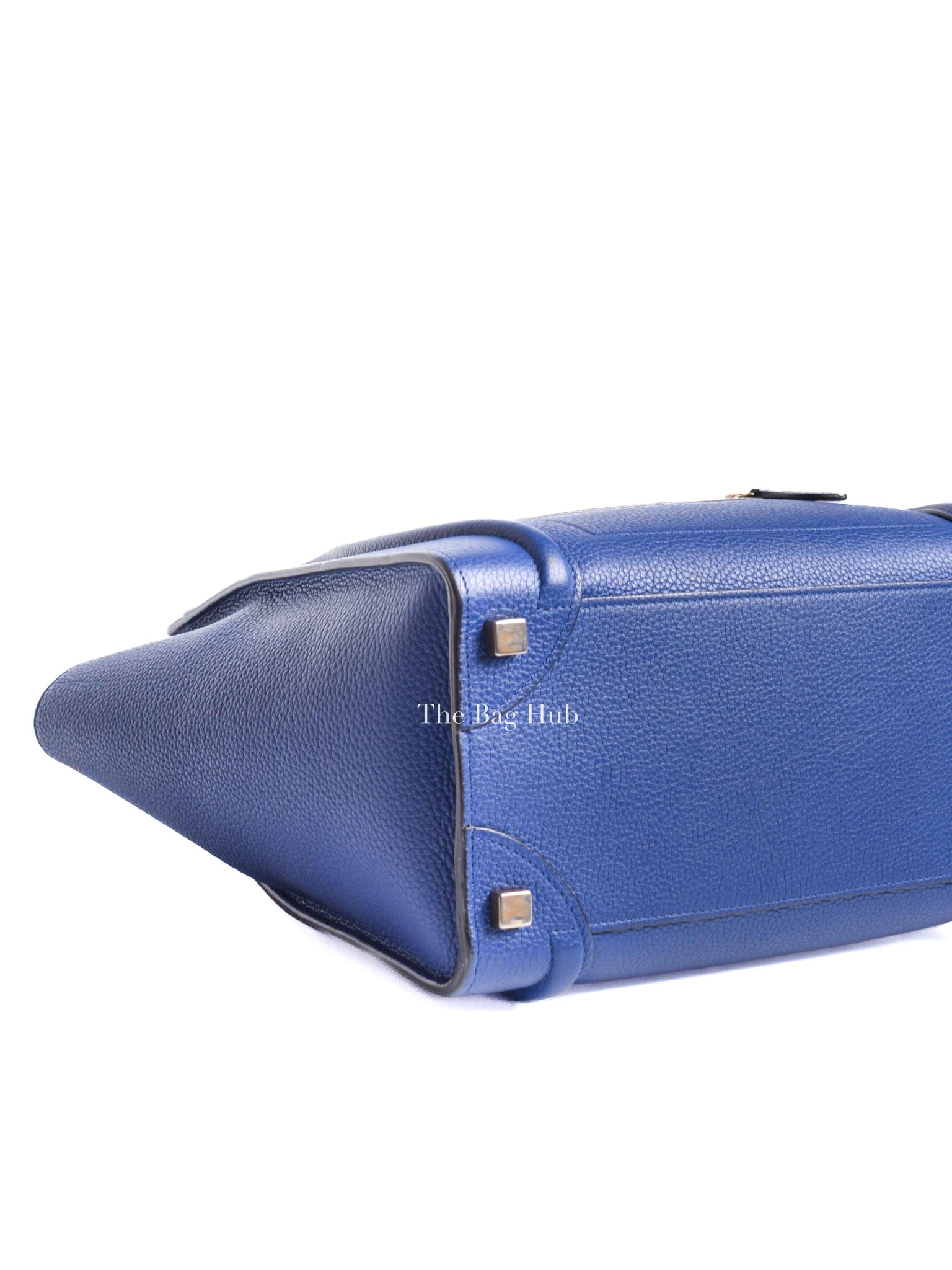 Celine Blue Leather Micro Luggage Tote Bag