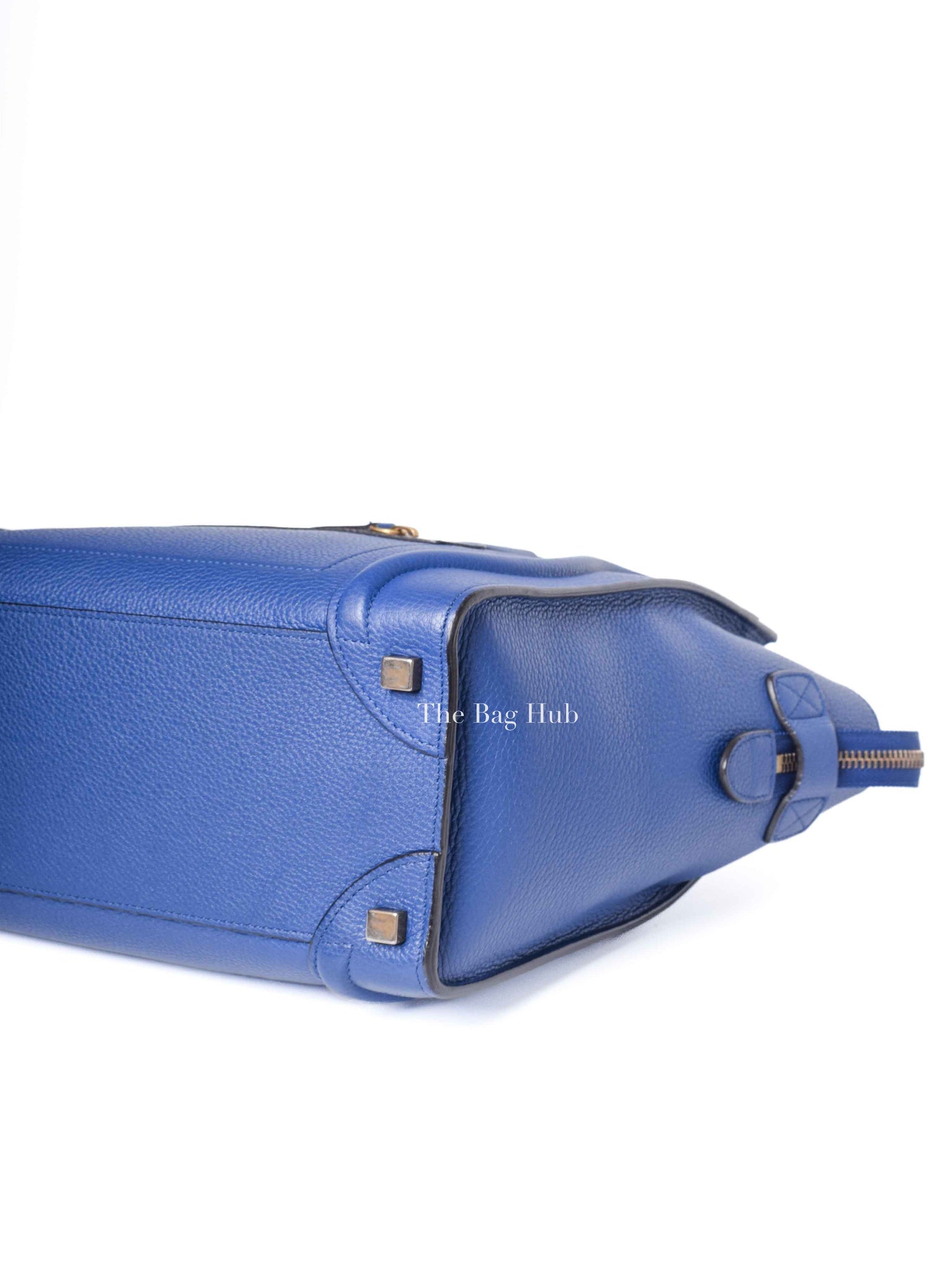 Celine Blue Leather Micro Luggage Tote Bag