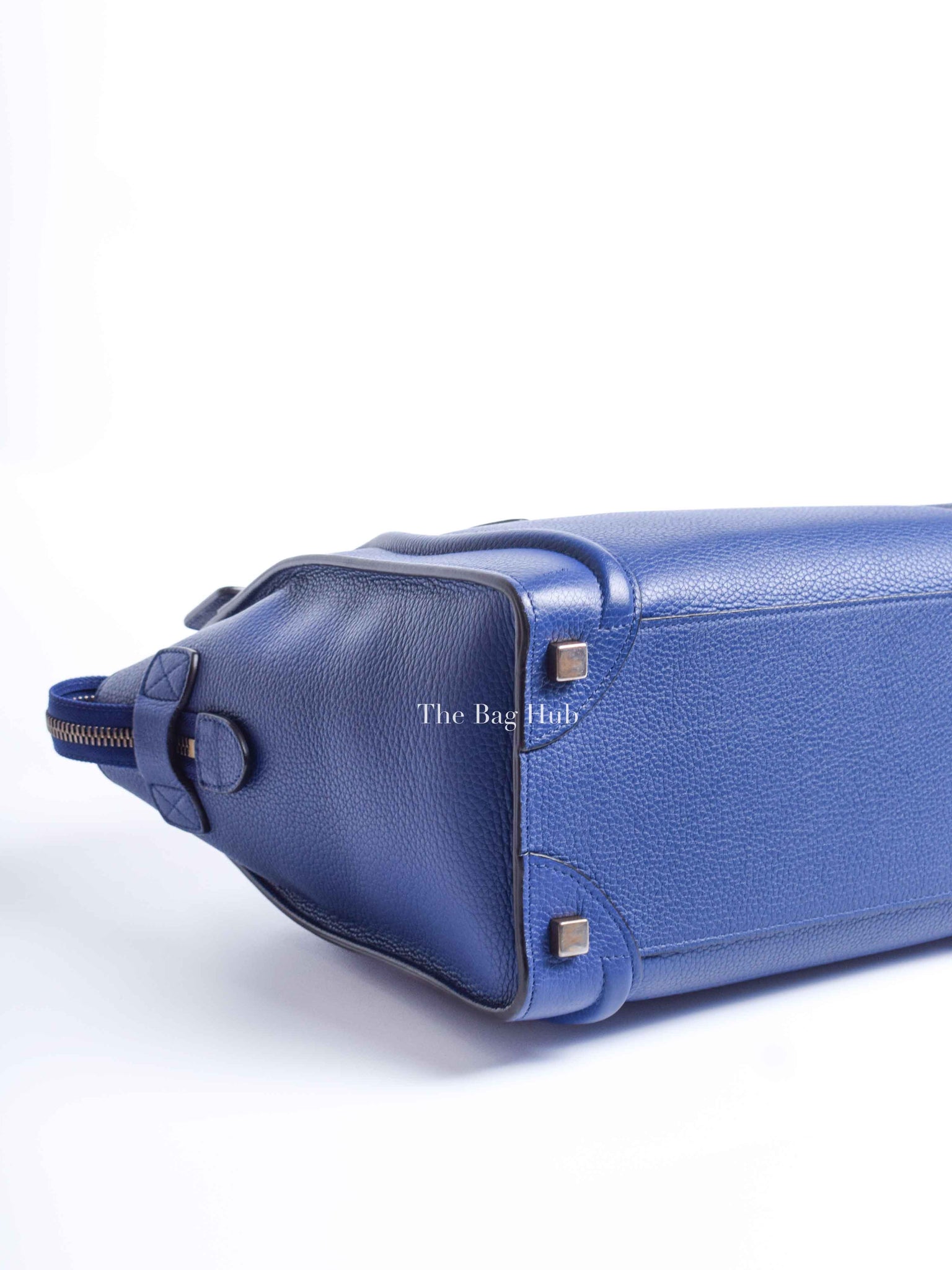 Celine Blue Leather Micro Luggage Tote Bag