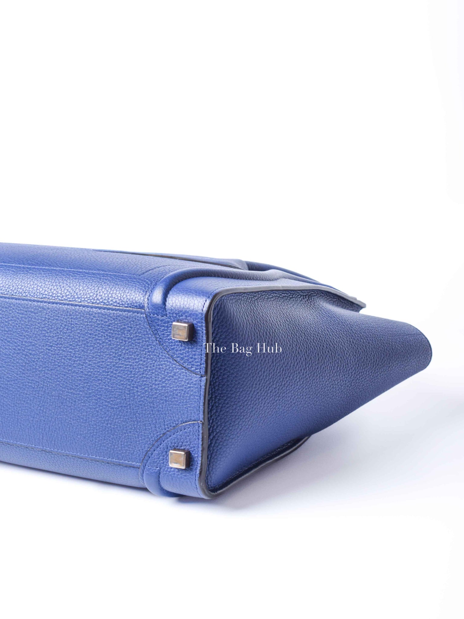 Celine Blue Leather Micro Luggage Tote Bag