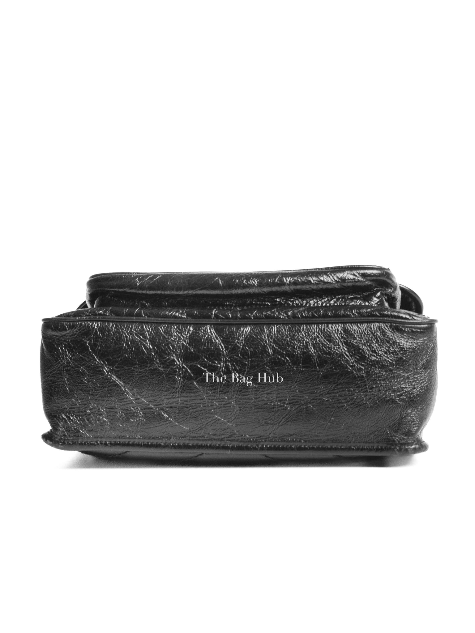 Saint Laurent Black Crinkled Matelasse Monogram Medium Niki Chain Bag