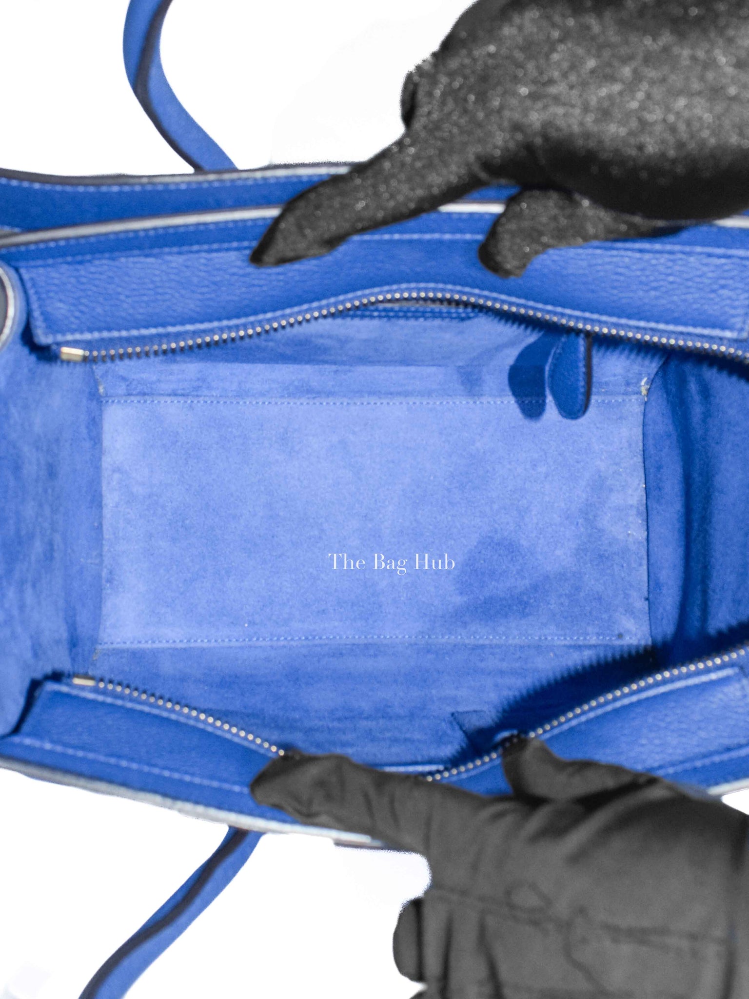 Celine Blue Leather Micro Luggage Tote Bag