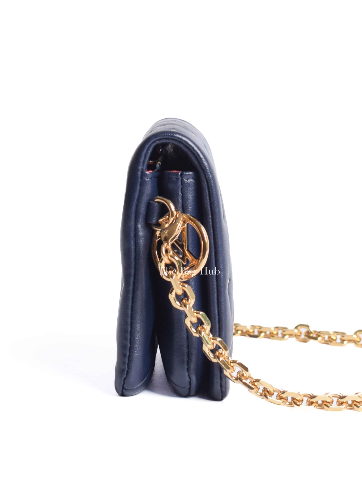 Louis Vuitton Navy Blue Lambskin Monogram Garden Pochette Coussin Mini Bag