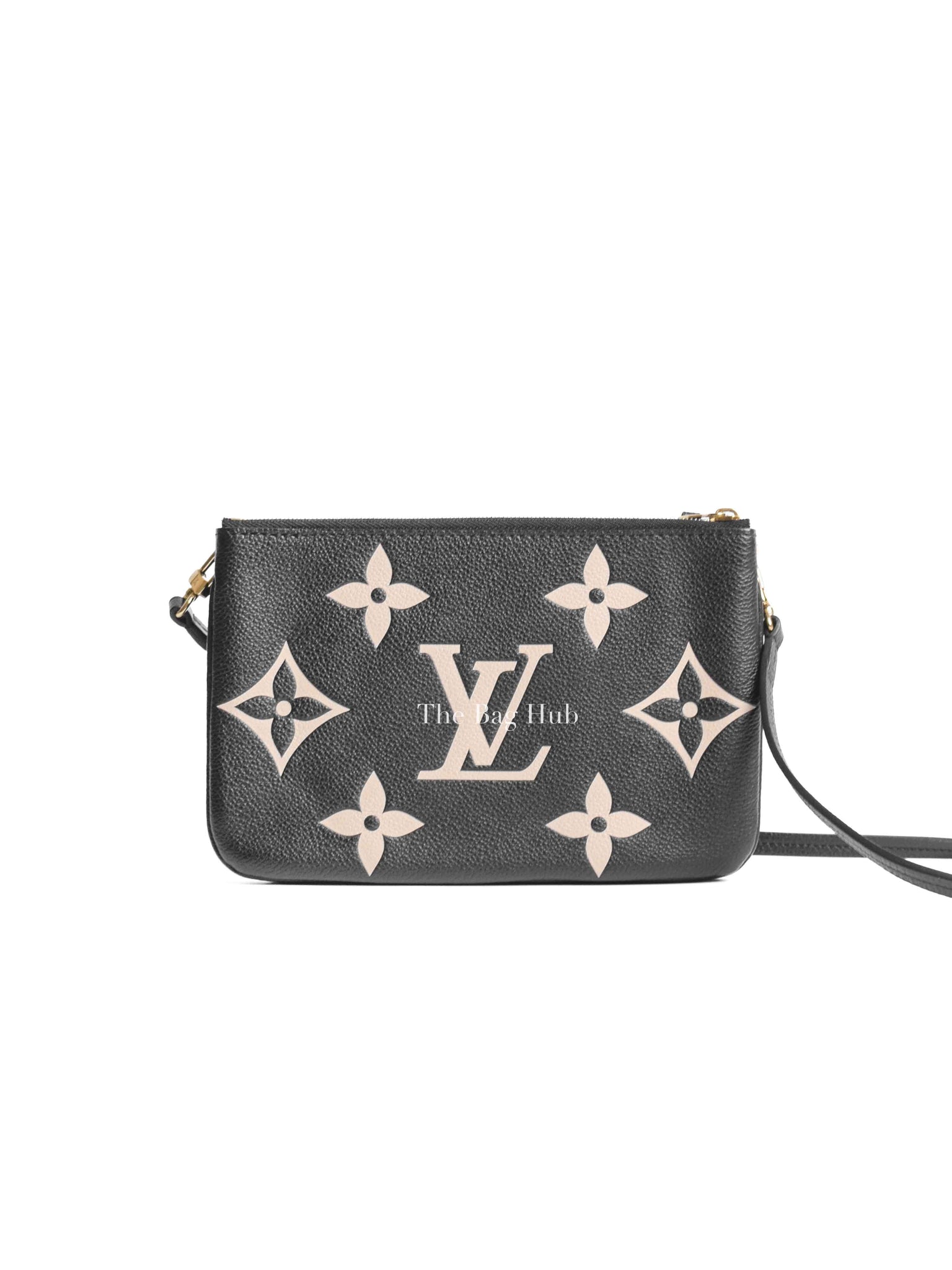 Louis Vuitton Black/Cream Empreinte Monogram Giant Double Zip Pochette
