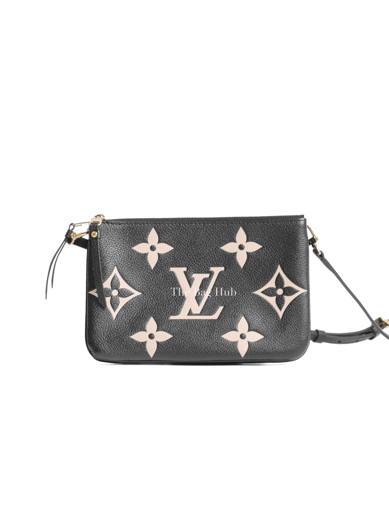 Louis Vuitton Black/Cream Empreinte Monogram Giant Double Zip Pochette