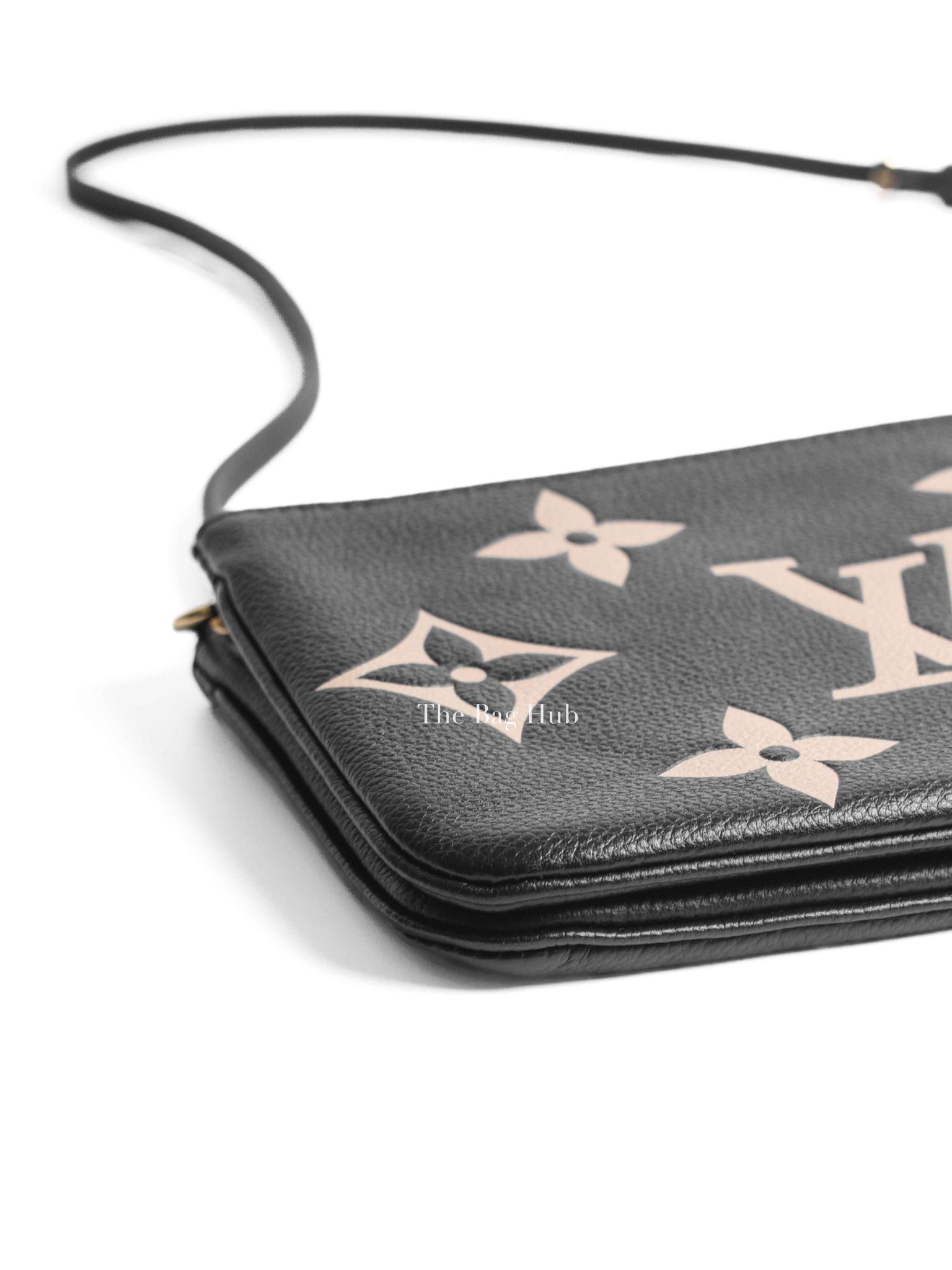 Louis Vuitton Black/Cream Empreinte Monogram Giant Double Zip Pochette