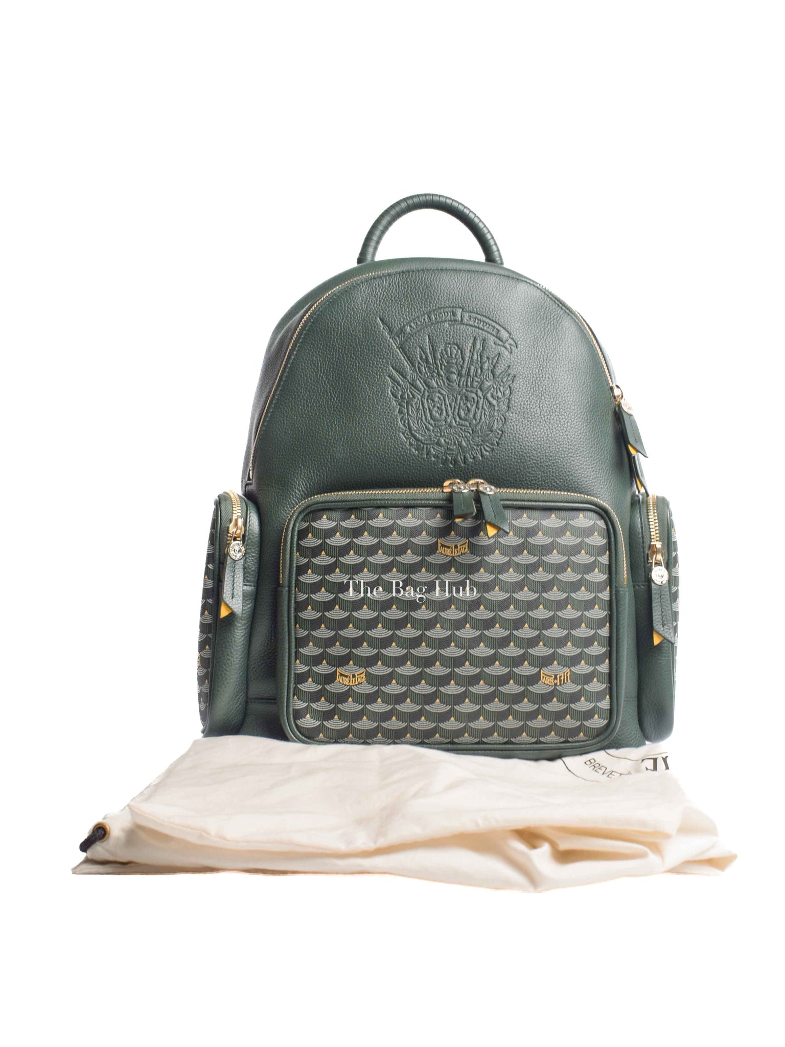 Faure Le Page Green Leather Back Up 21 Backpack