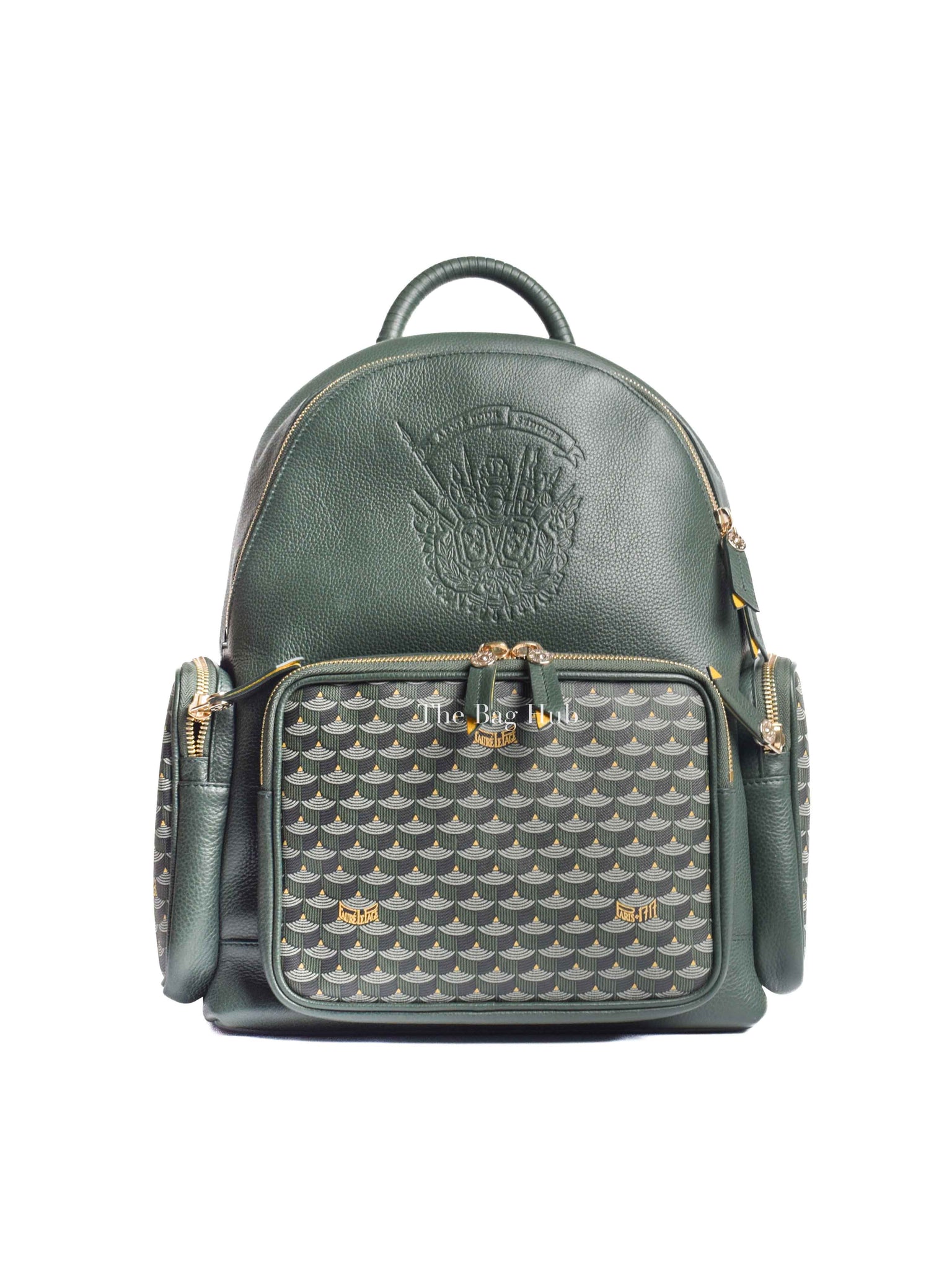 Faure Le Page Green Leather Back Up 21 Backpack