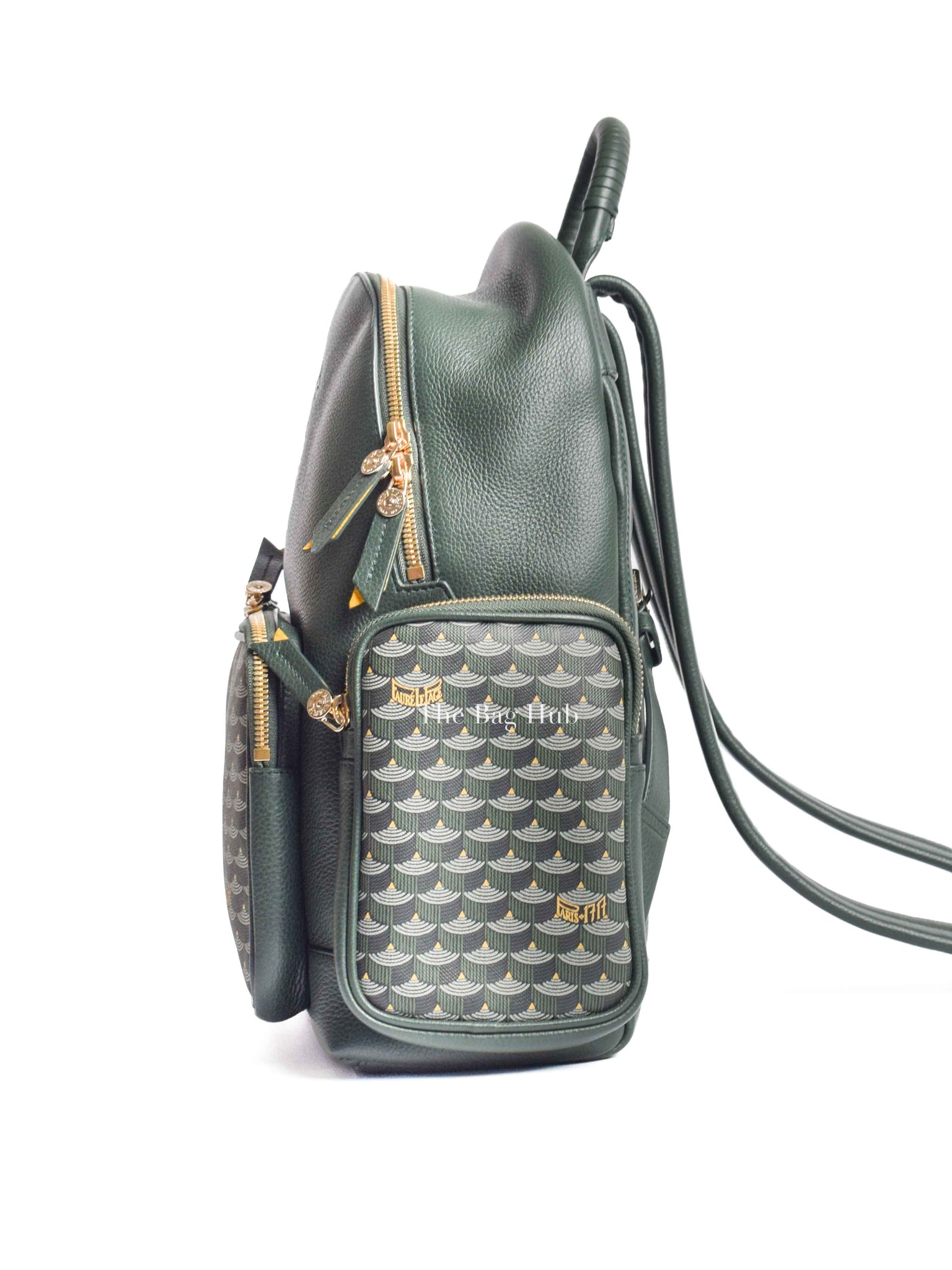 Faure Le Page Green Leather Back Up 21 Backpack