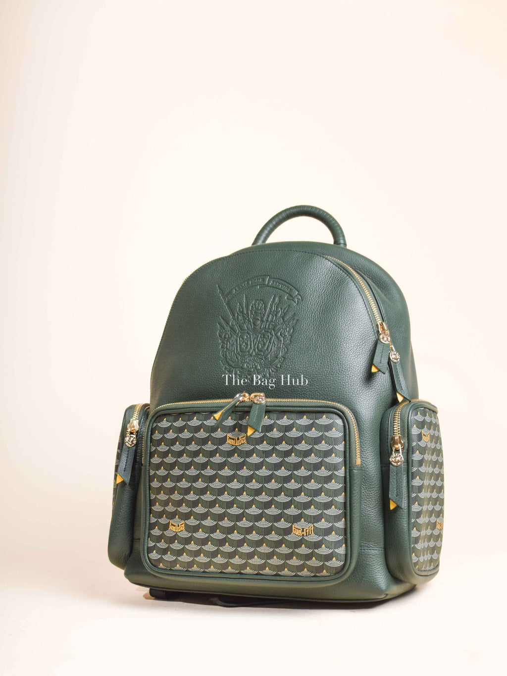 Faure Le Page Green Leather Back Up 21 Backpack