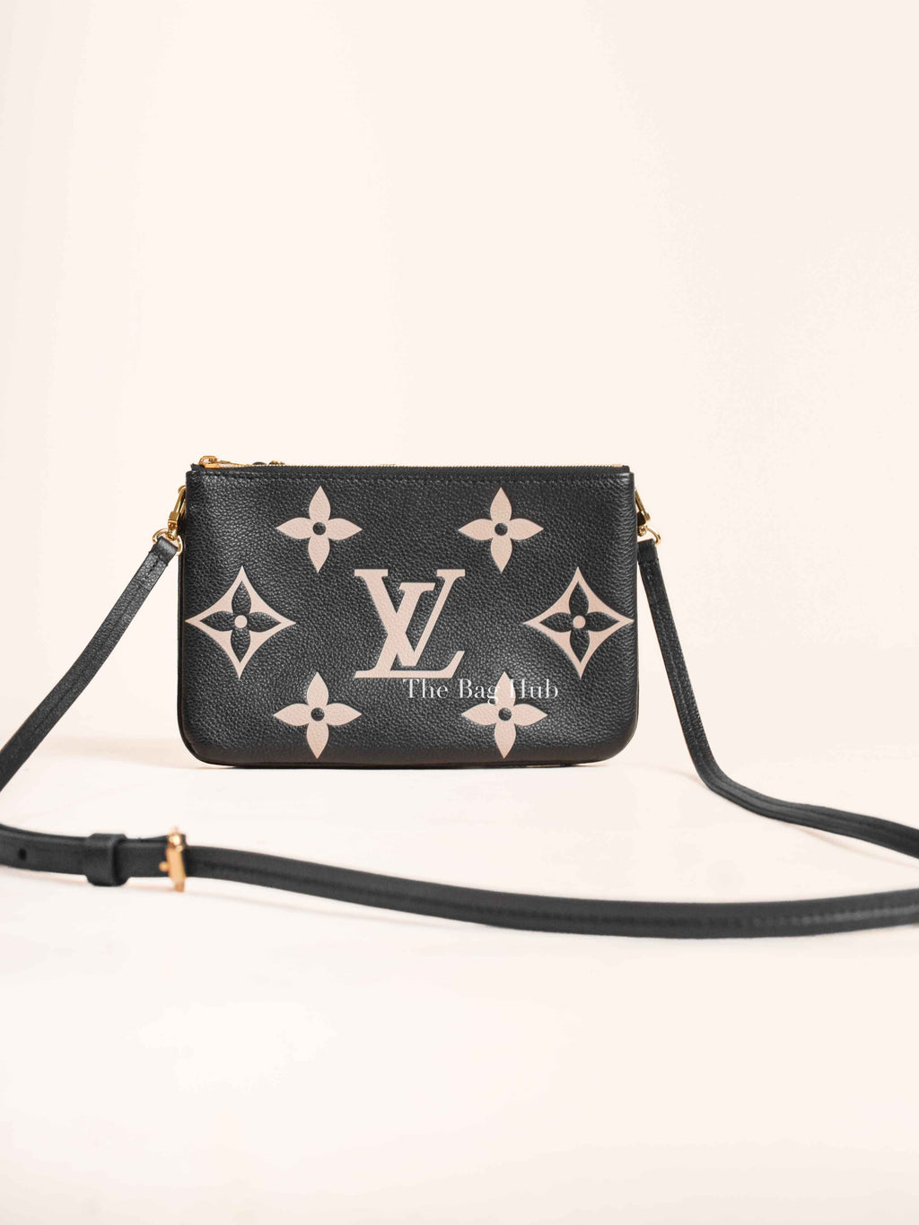 Louis Vuitton Black/Cream Empreinte Monogram Giant Double Zip Pochette