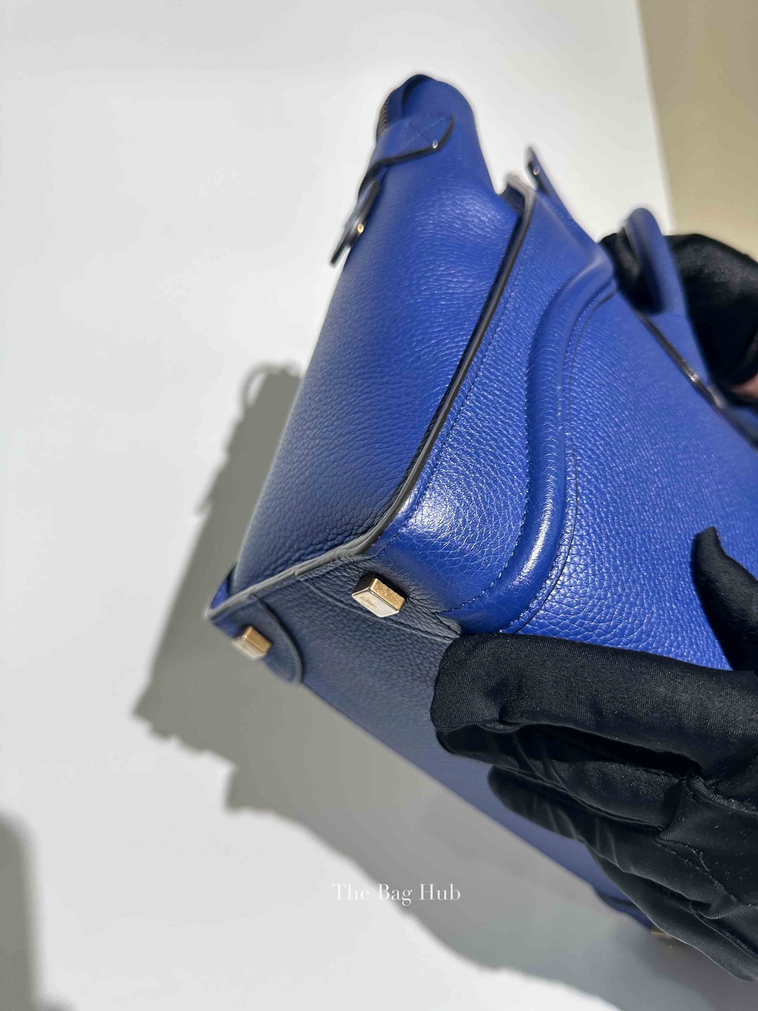 Celine Blue Leather Micro Luggage Tote Bag