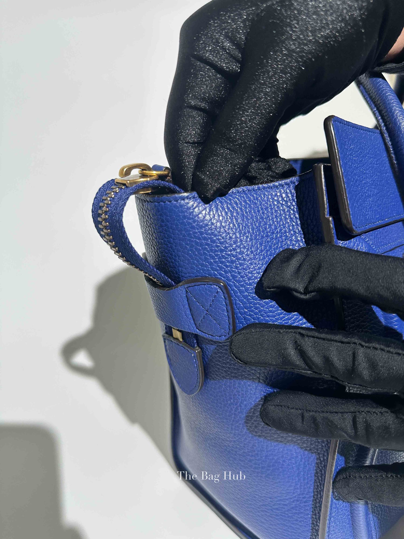 Celine Blue Leather Micro Luggage Tote Bag