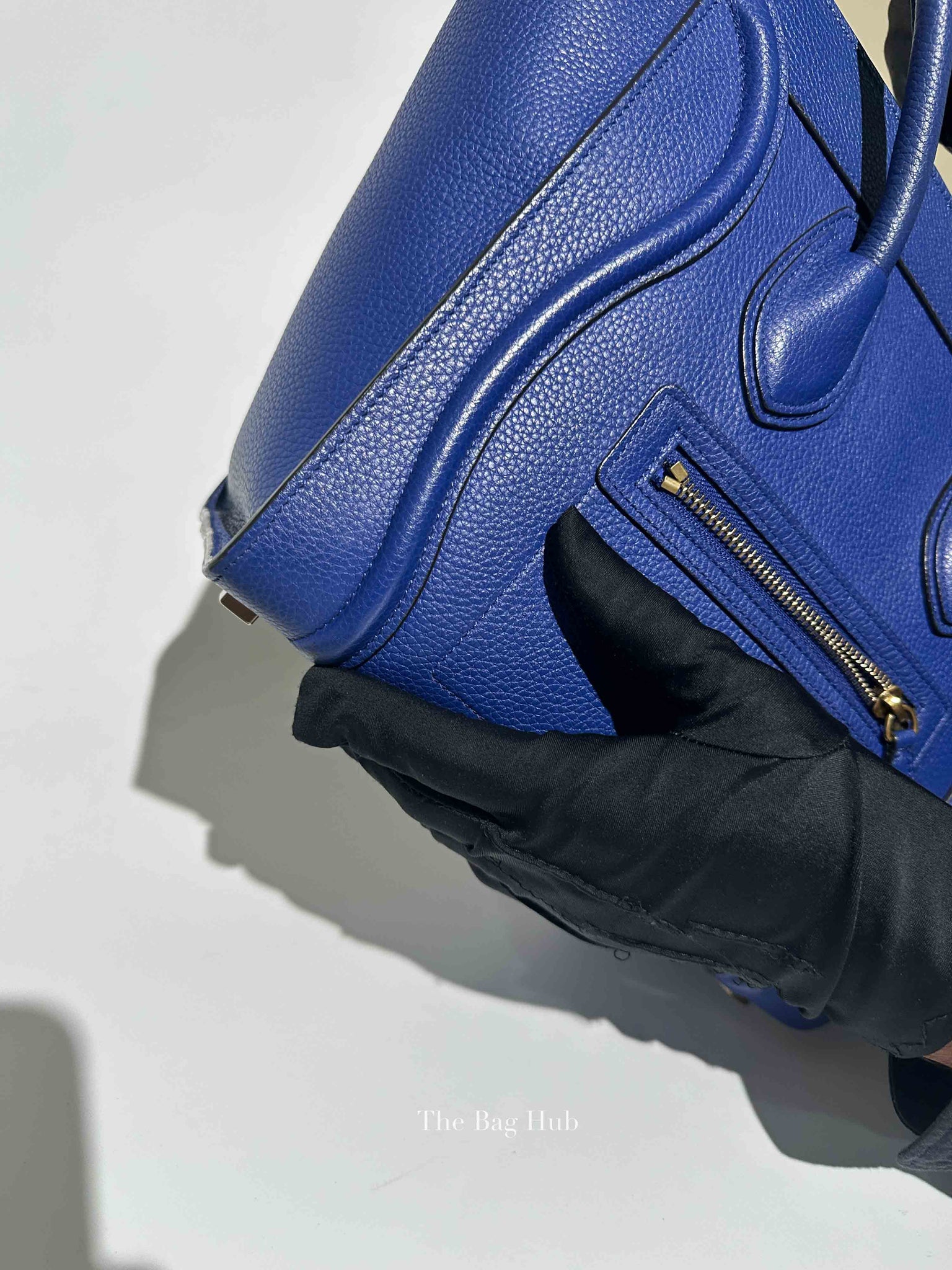 Celine Blue Leather Micro Luggage Tote Bag