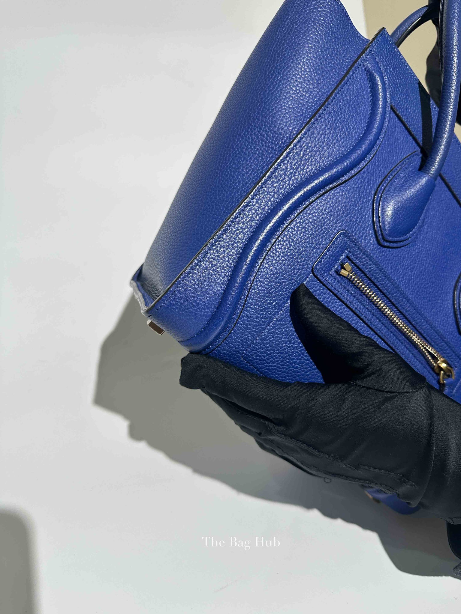 Celine Blue Leather Micro Luggage Tote Bag