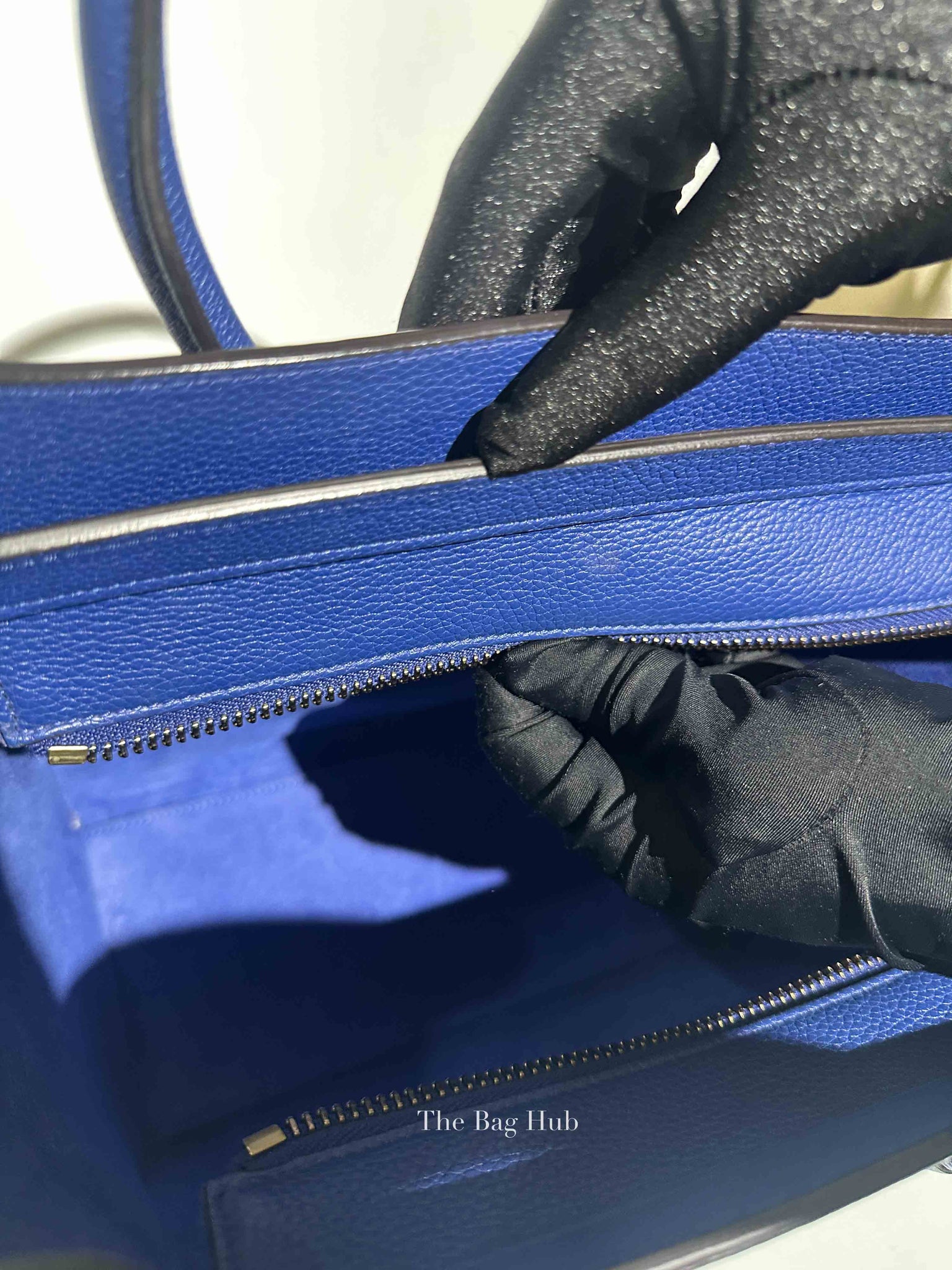 Celine Blue Leather Micro Luggage Tote Bag