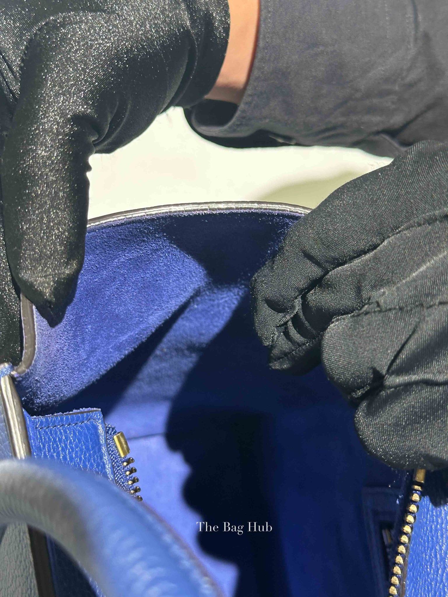 Celine Blue Leather Micro Luggage Tote Bag