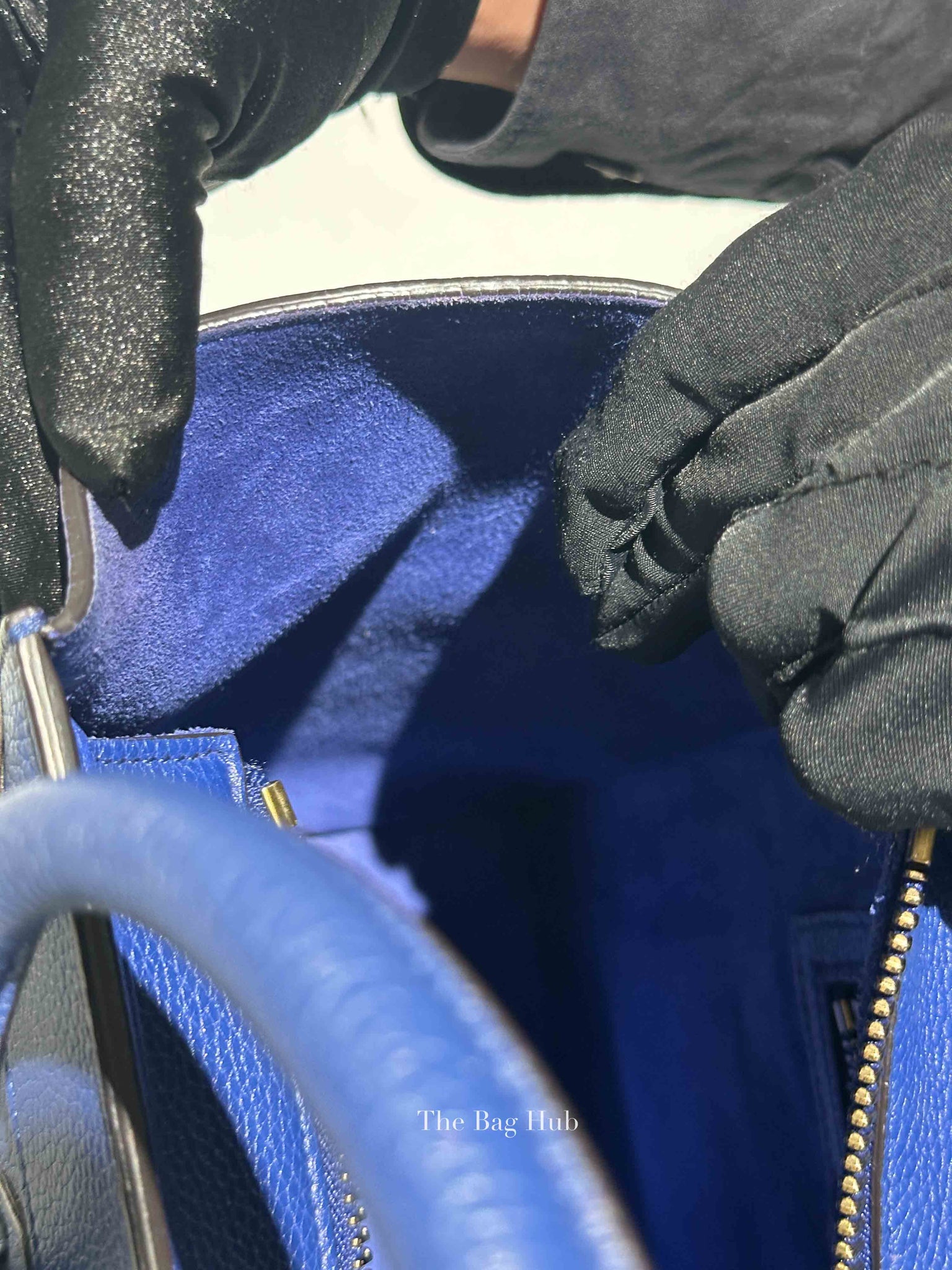 Celine Blue Leather Micro Luggage Tote Bag