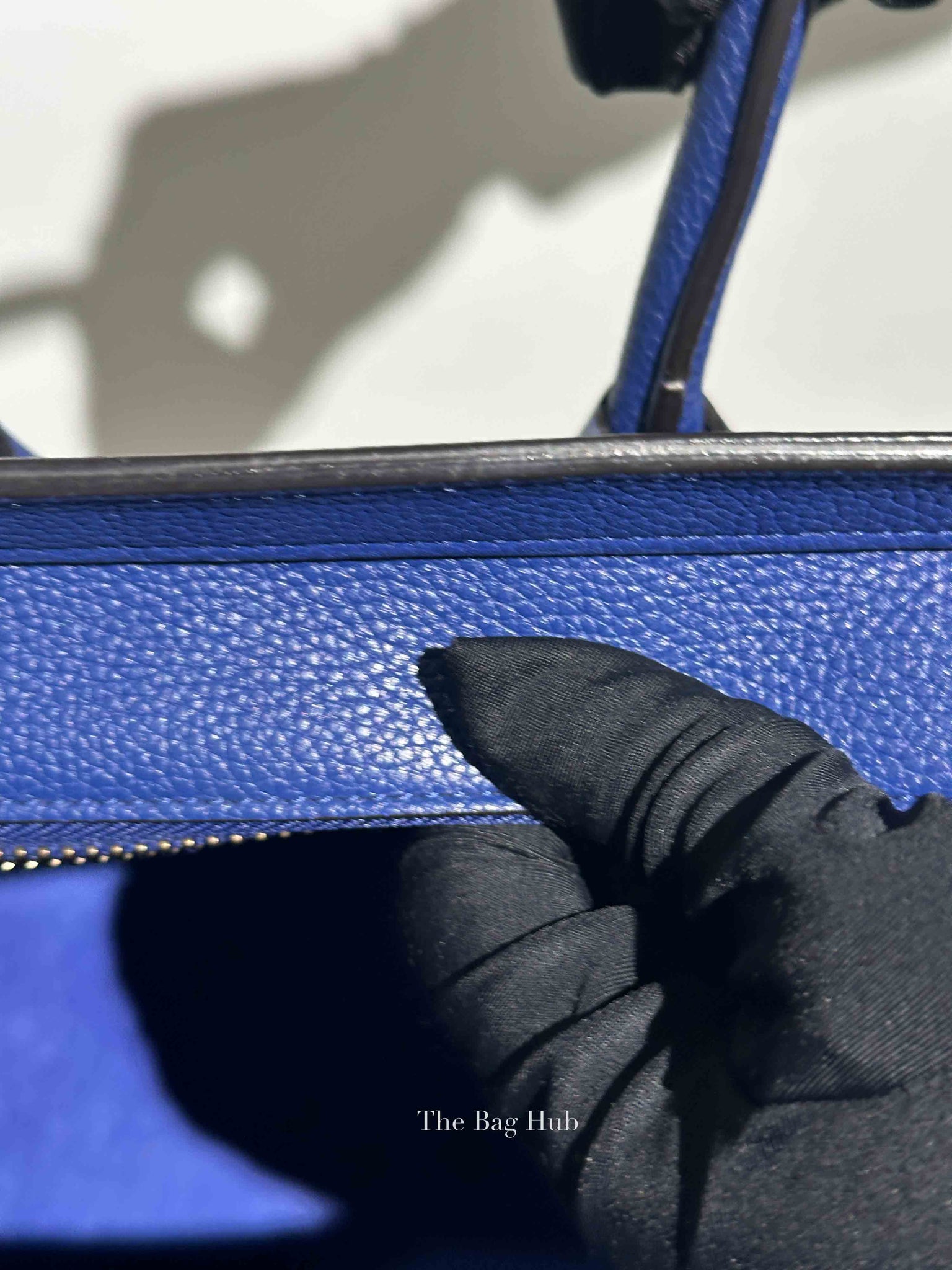 Celine Blue Leather Micro Luggage Tote Bag