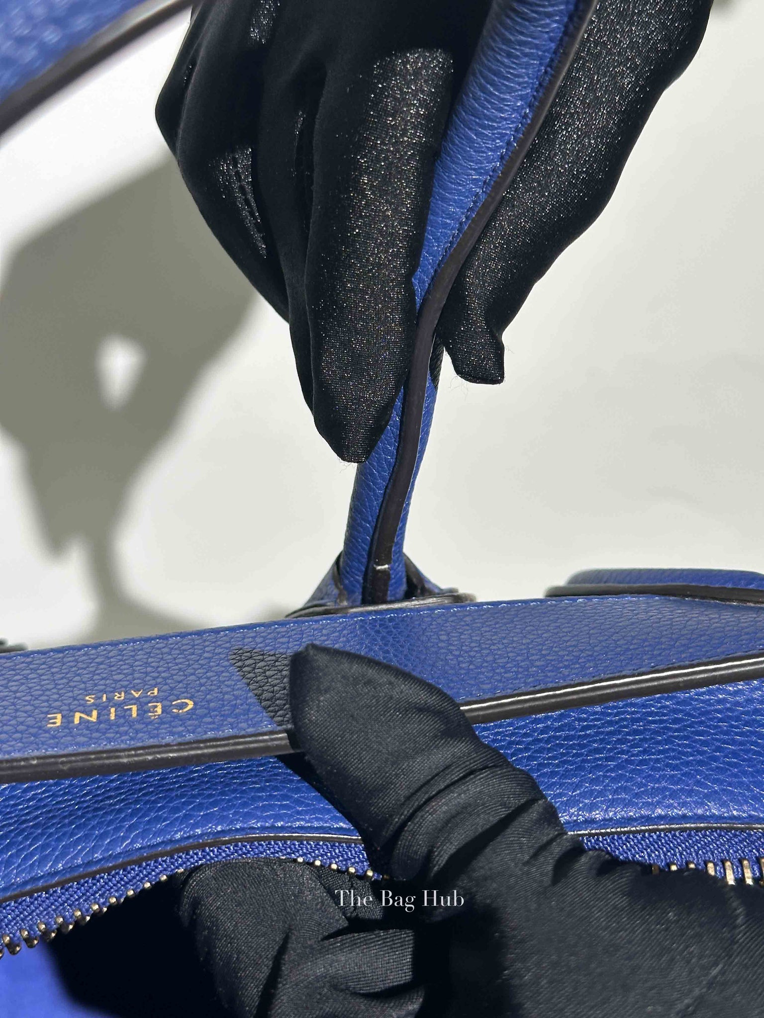 Celine Blue Leather Micro Luggage Tote Bag