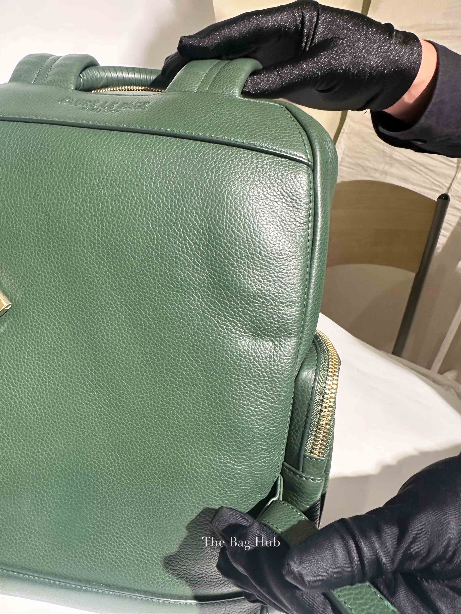 Faure Le Page Green Leather Back Up 21 Backpack