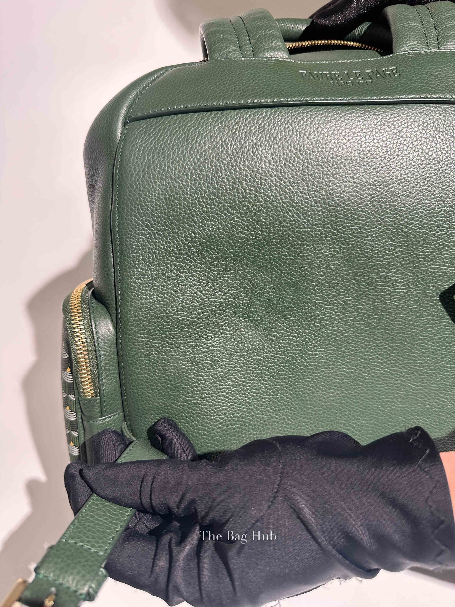 Faure Le Page Green Leather Back Up 21 Backpack