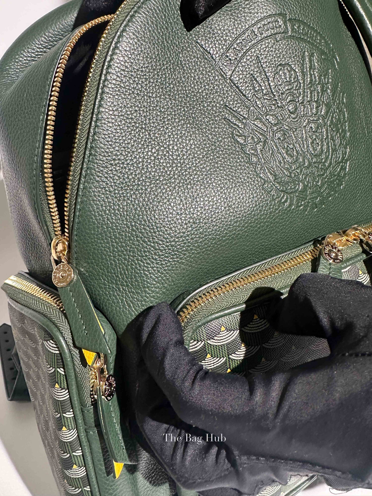 Faure Le Page Green Leather Back Up 21 Backpack