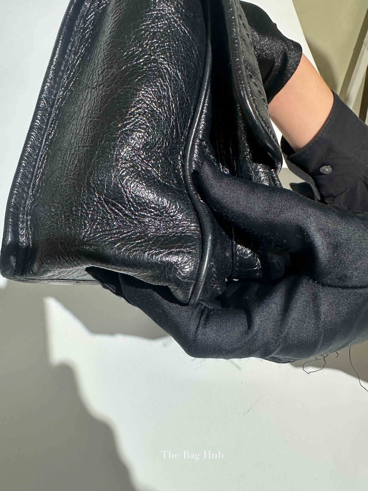 Saint Laurent Black Crinkled Matelasse Monogram Medium Niki Chain Bag