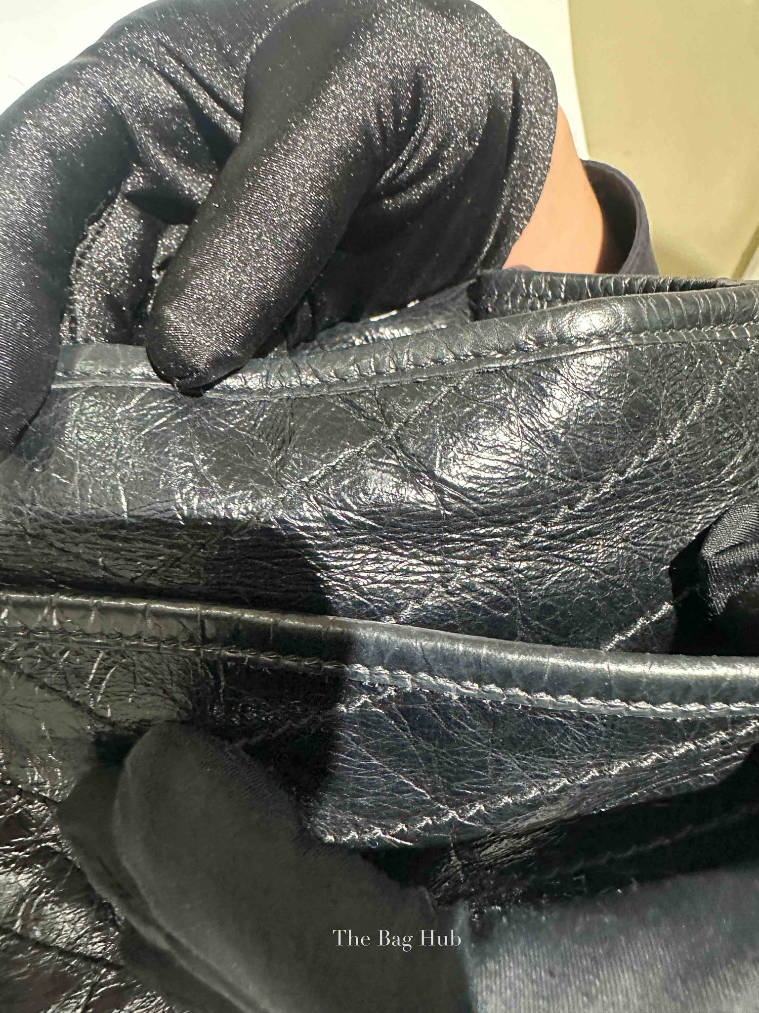 Saint Laurent Black Crinkled Matelasse Monogram Medium Niki Chain Bag
