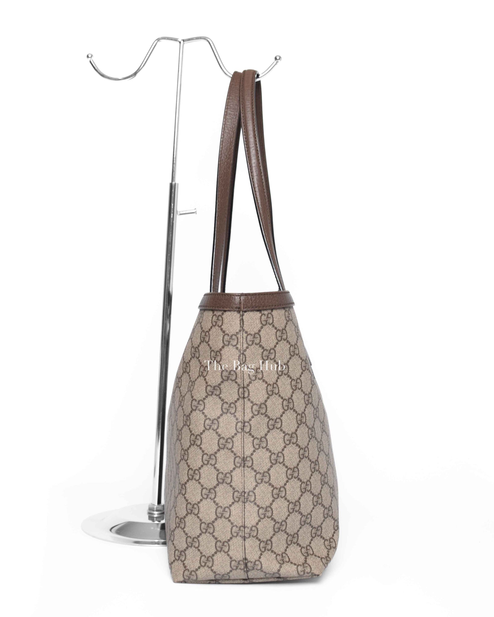 Gucci Beige/Ebony GG Canvas Web Ophidia Medium Tote Bag
