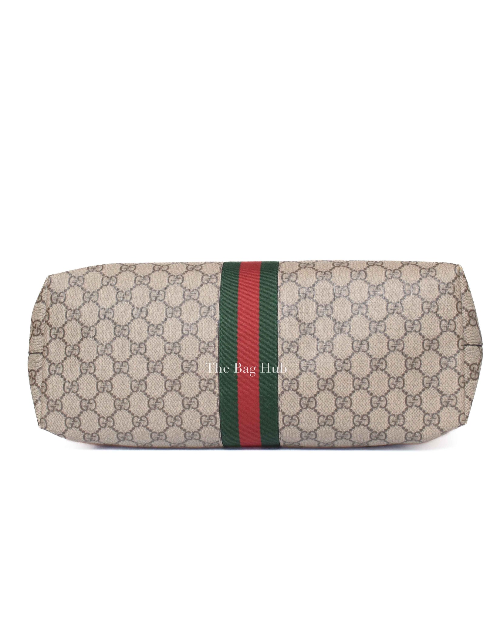 Gucci Beige/Ebony GG Canvas Web Ophidia Medium Tote Bag