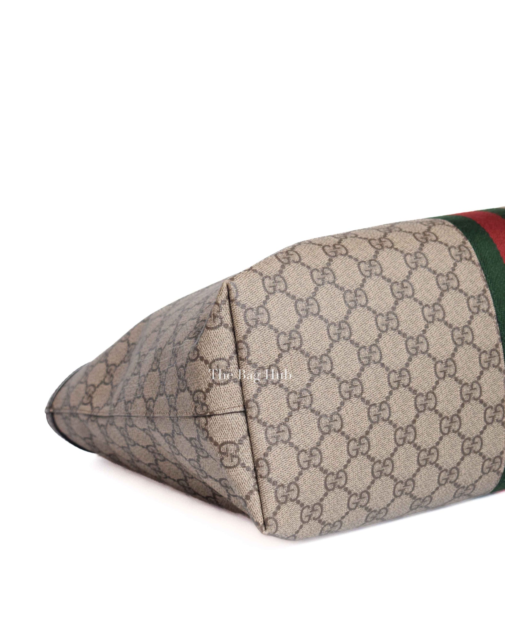 Gucci Beige/Ebony GG Canvas Web Ophidia Medium Tote Bag