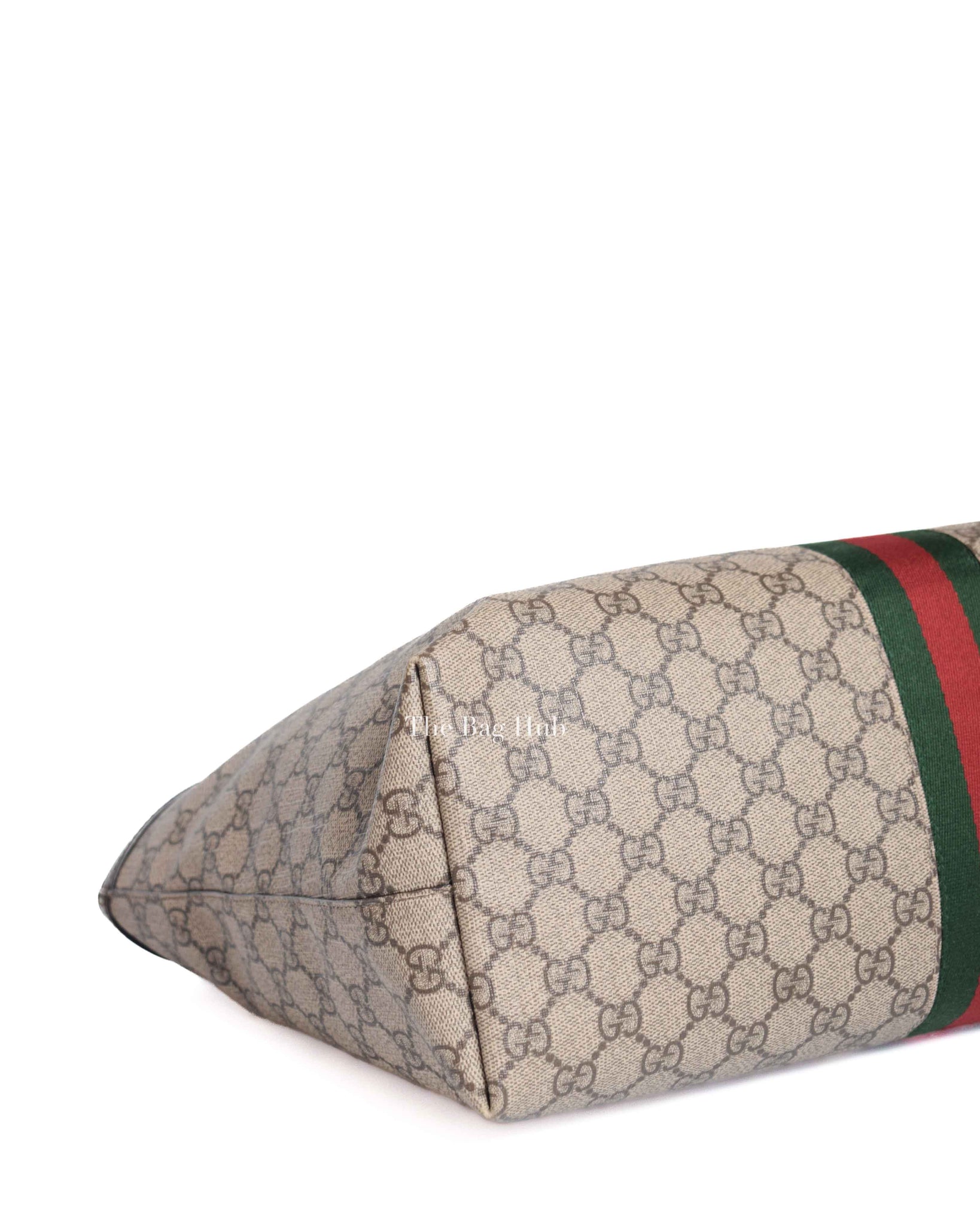 Gucci Beige/Ebony GG Canvas Web Ophidia Medium Tote Bag