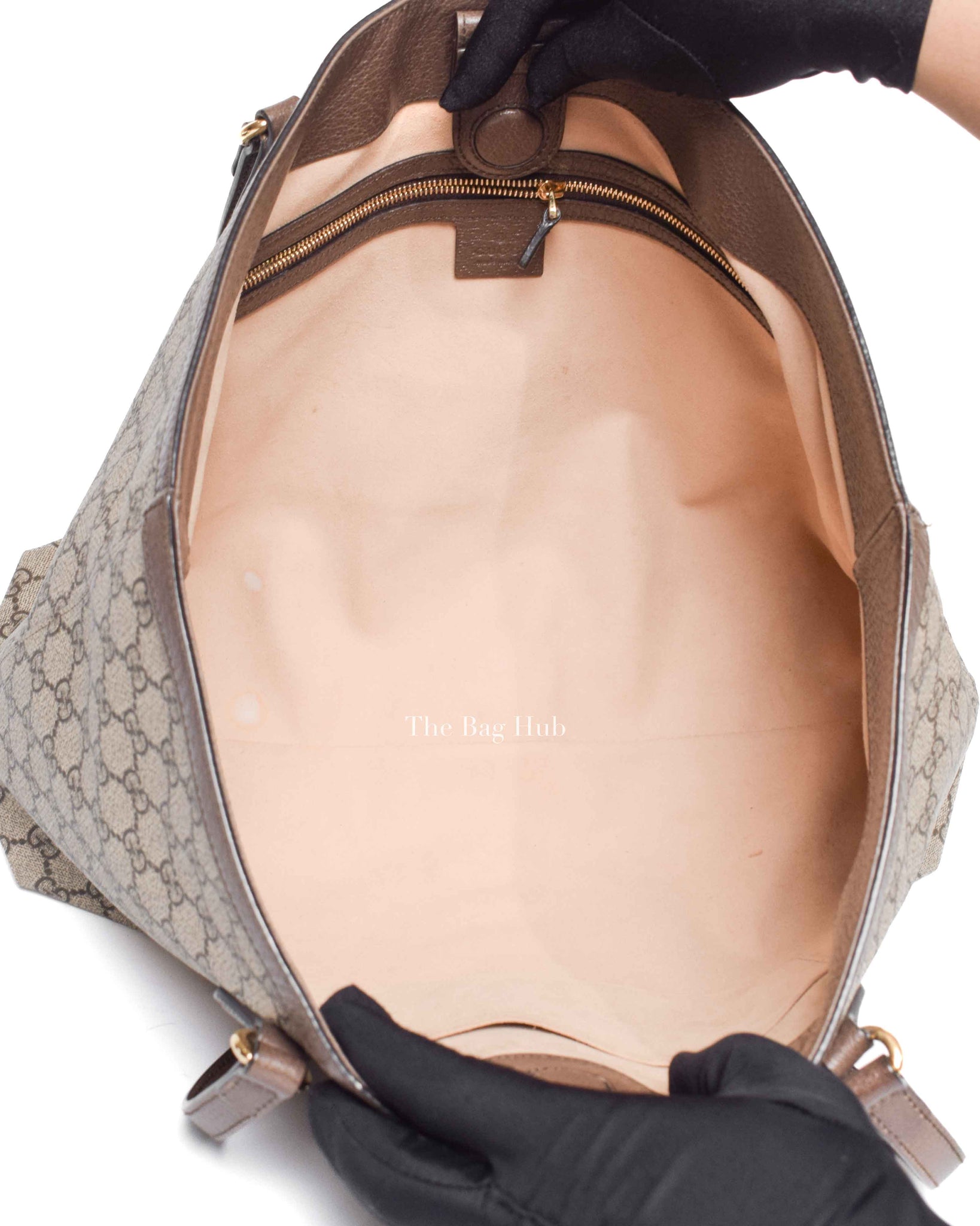 Gucci Beige/Ebony GG Canvas Web Ophidia Medium Tote Bag