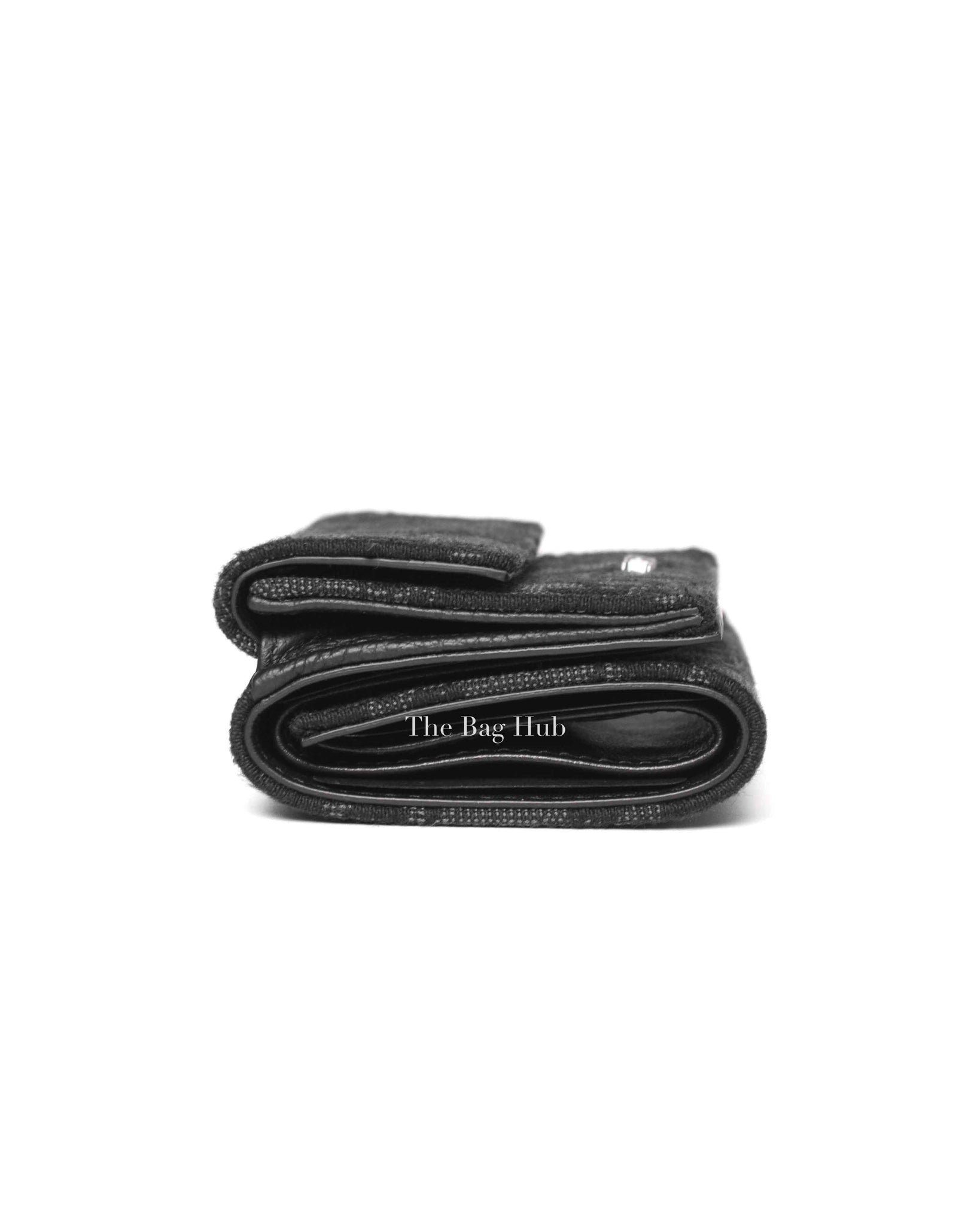 Dior Black Canvas Oblique Jacquard Trifold Wallet