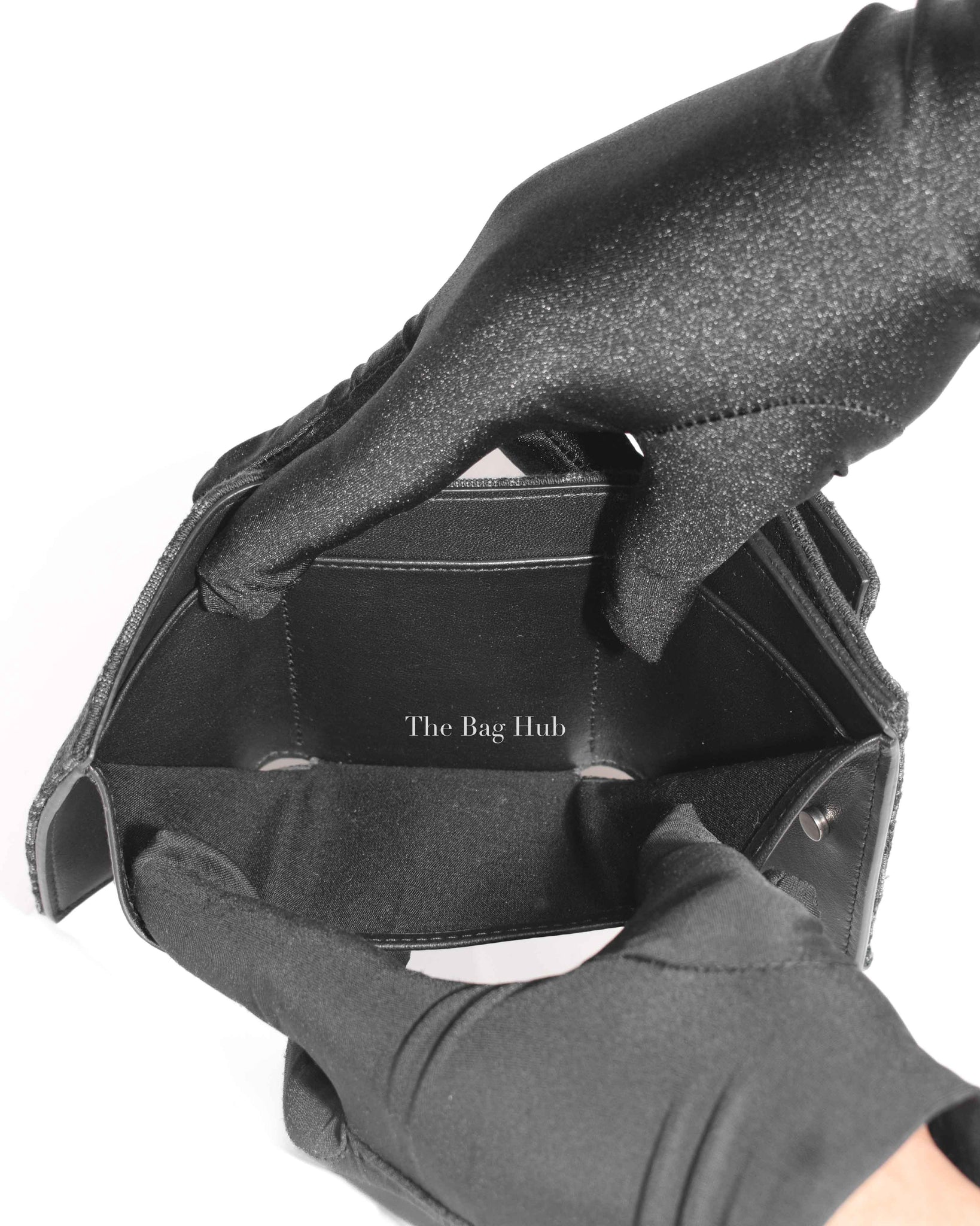 Dior Black Canvas Oblique Jacquard Trifold Wallet