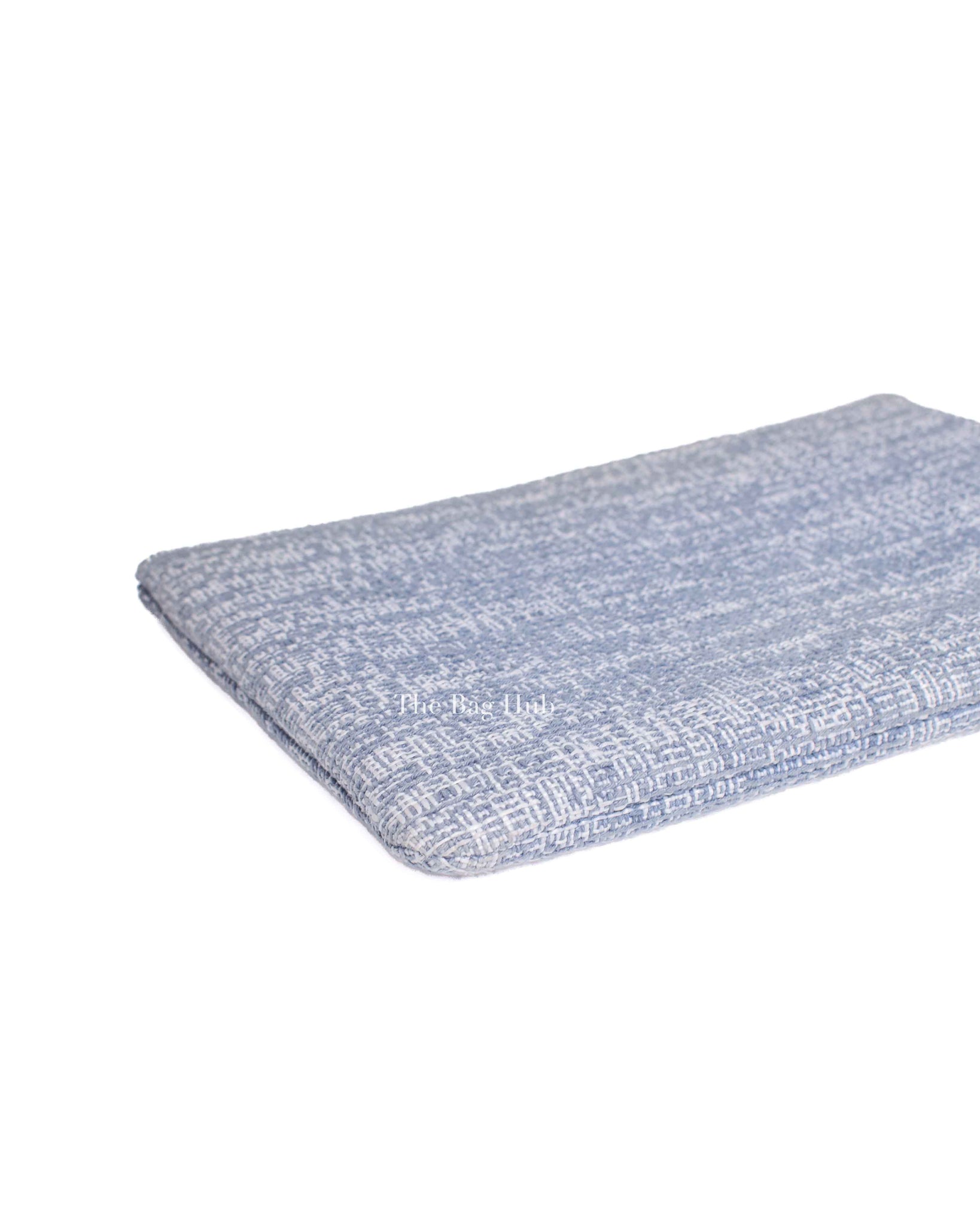 Chanel Blue Tweed Deauville Clutch Bag