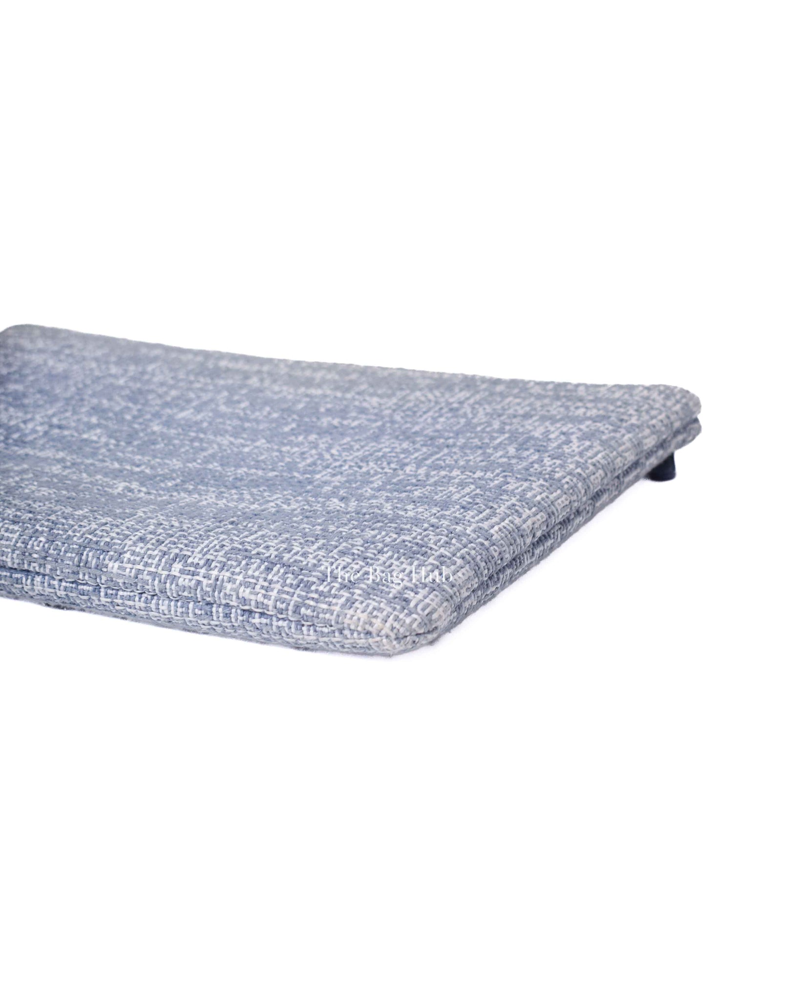 Chanel Blue Tweed Deauville Clutch Bag