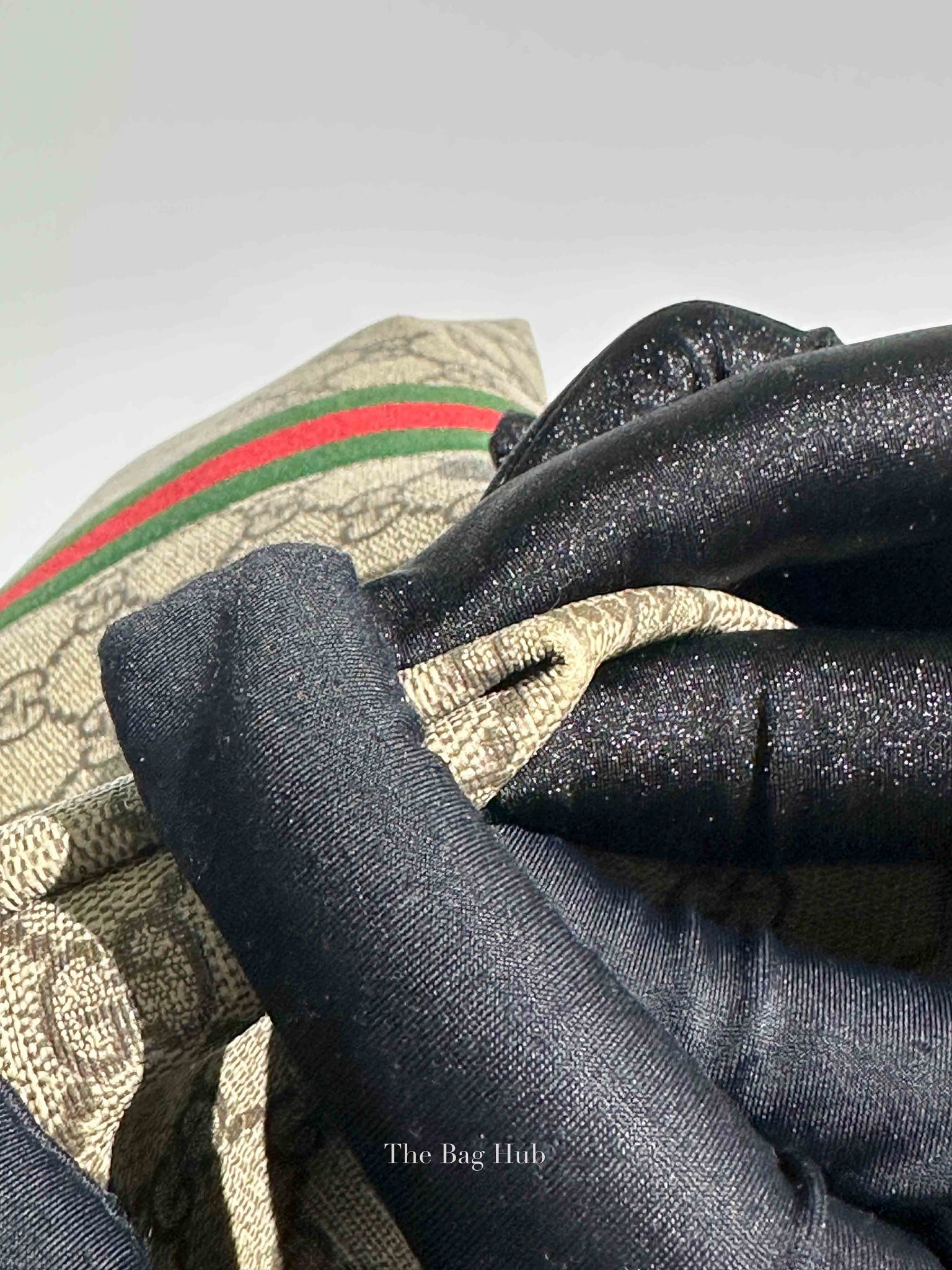 Gucci Beige/Ebony GG Canvas Web Ophidia Medium Tote Bag