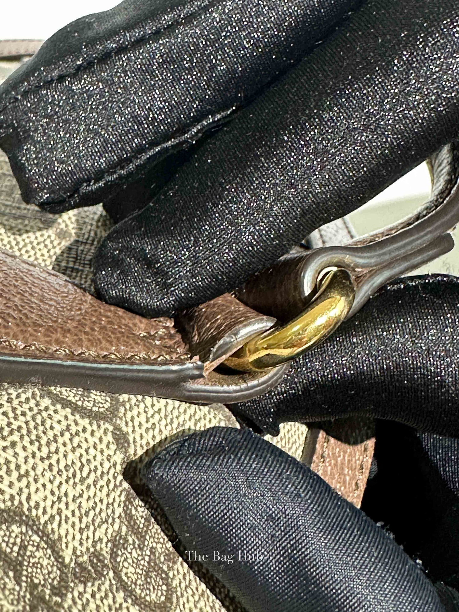 Gucci Beige/Ebony GG Canvas Web Ophidia Medium Tote Bag