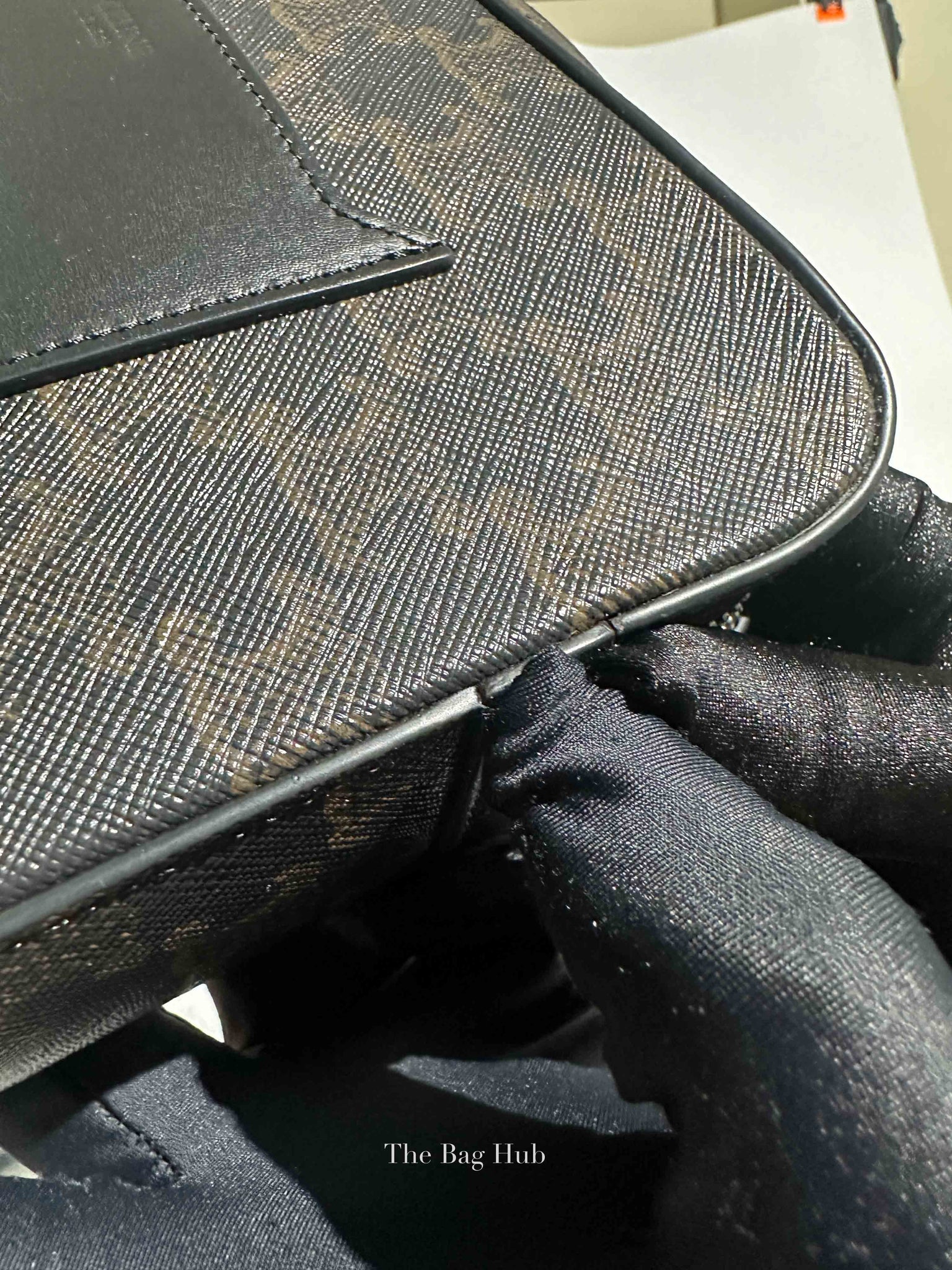 Celine Black Triomphe Canvas/Calfskin Small Messenger Bag