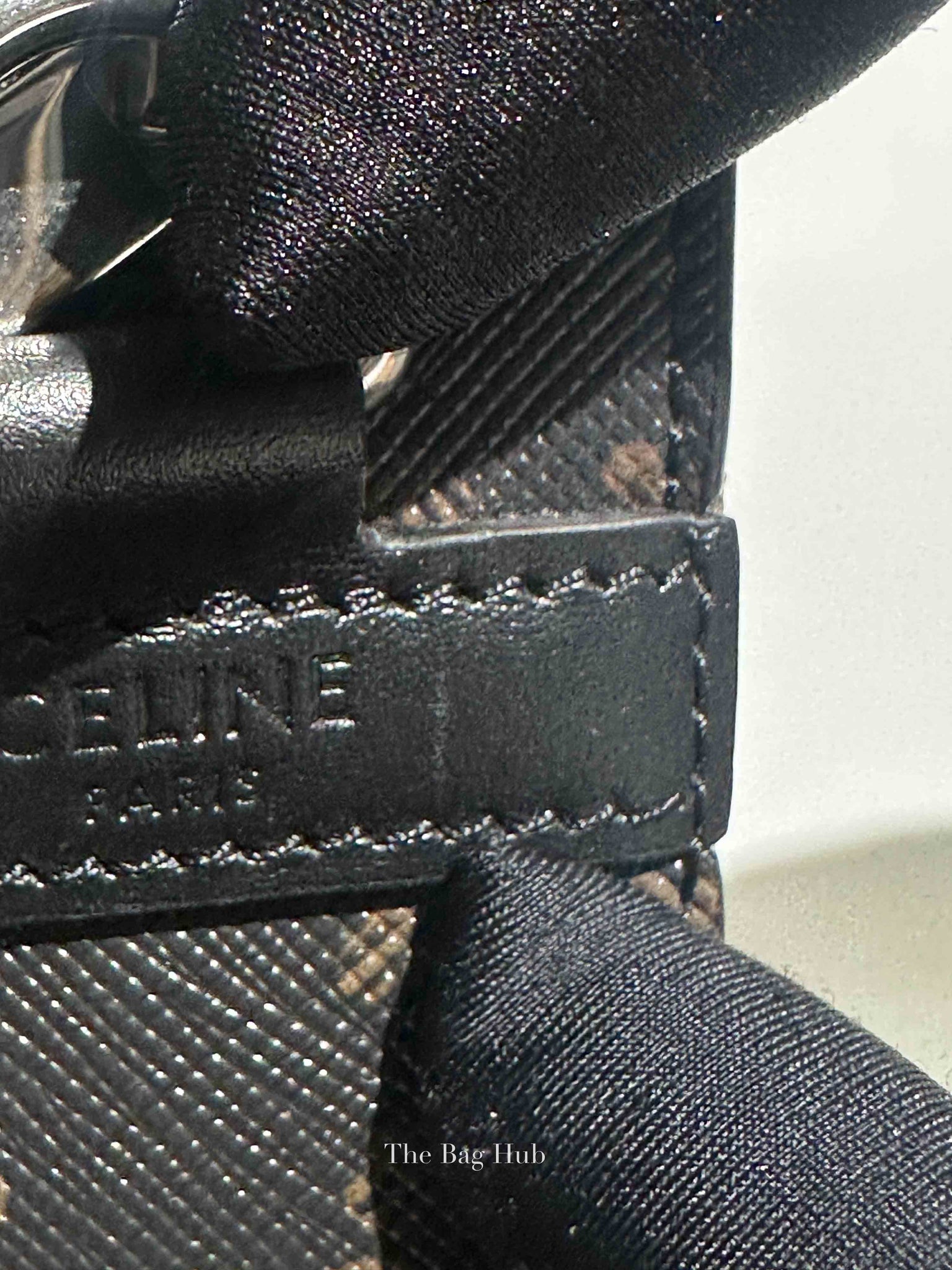 Celine Black Triomphe Canvas/Calfskin Small Messenger Bag