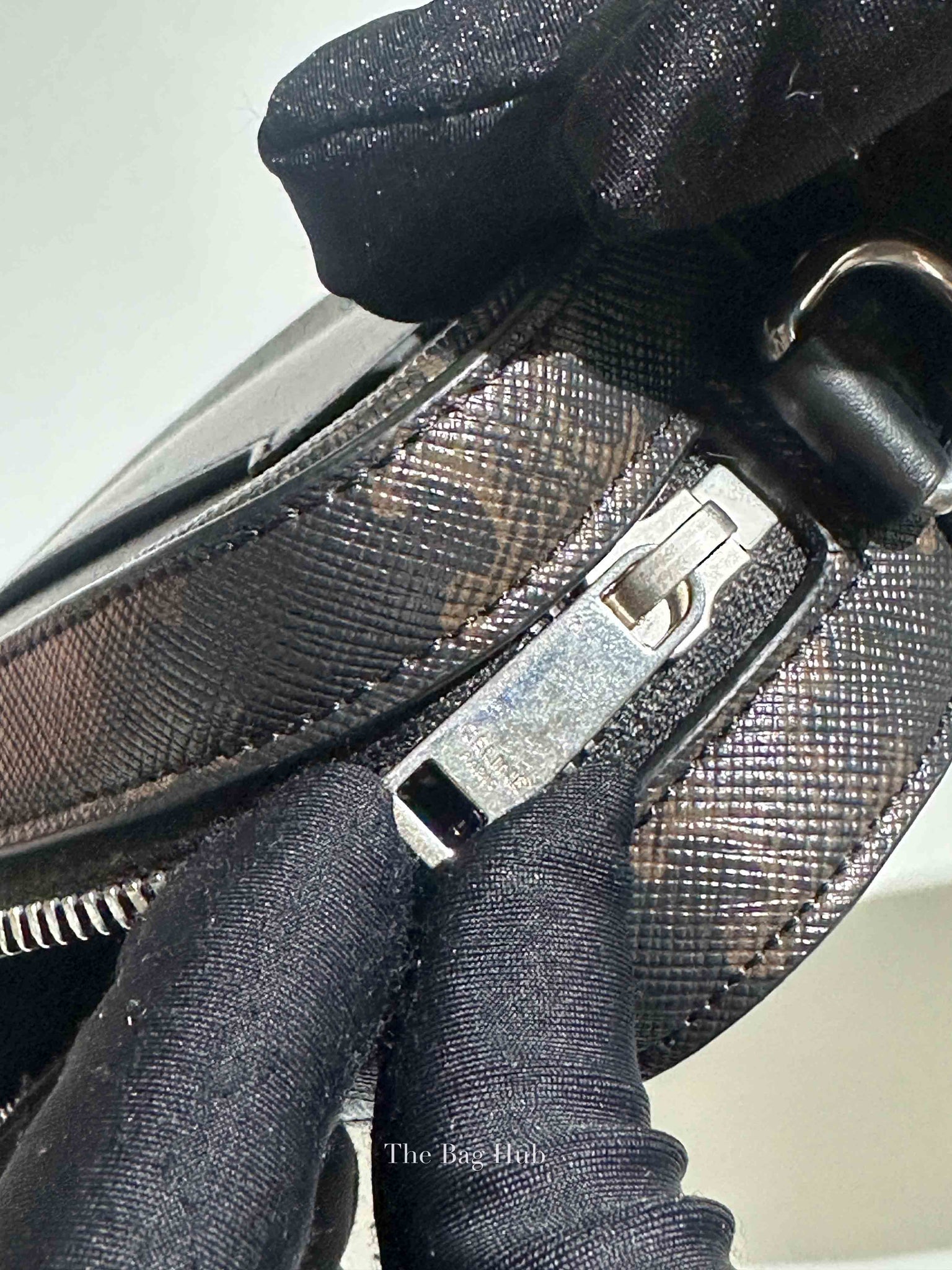 Celine Black Triomphe Canvas/Calfskin Small Messenger Bag