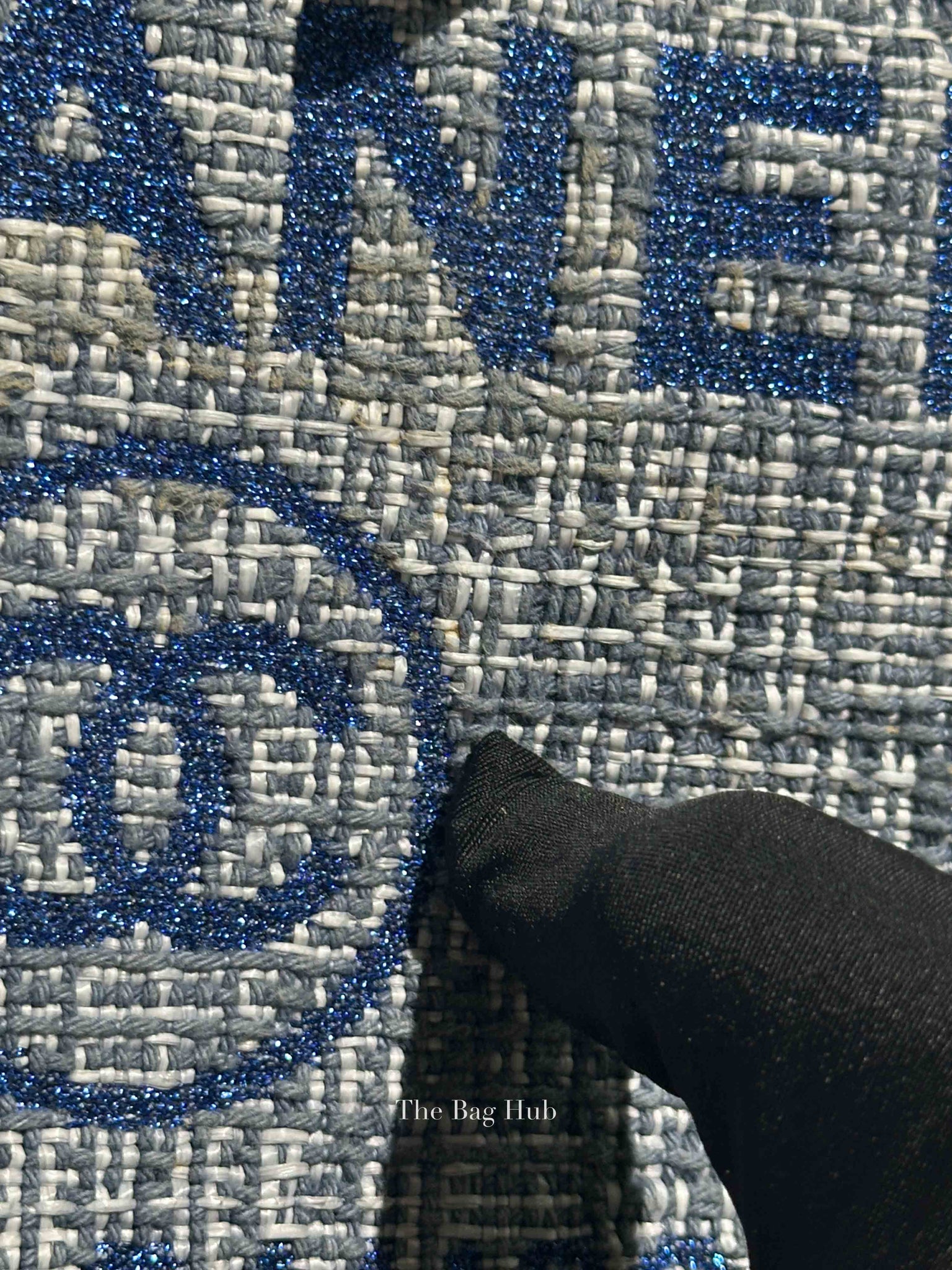 Chanel Blue Tweed Deauville Clutch Bag