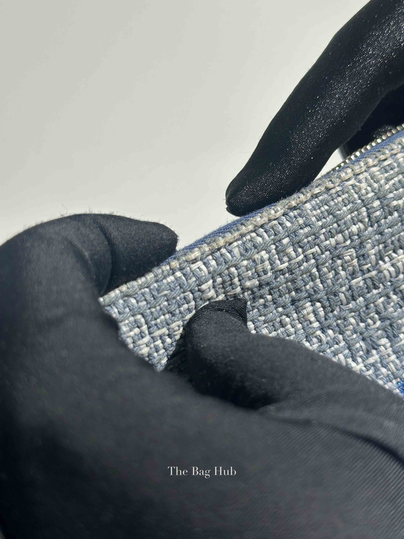 Chanel Blue Tweed Deauville Clutch Bag