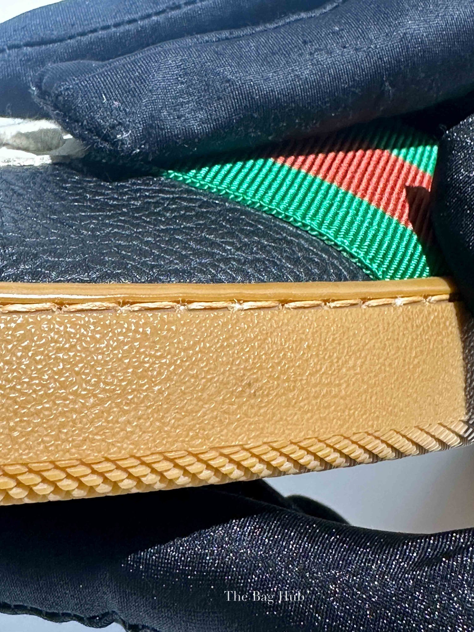 Gucci Black/Brown Leather/Suede Web Detail Sneakers Size 9